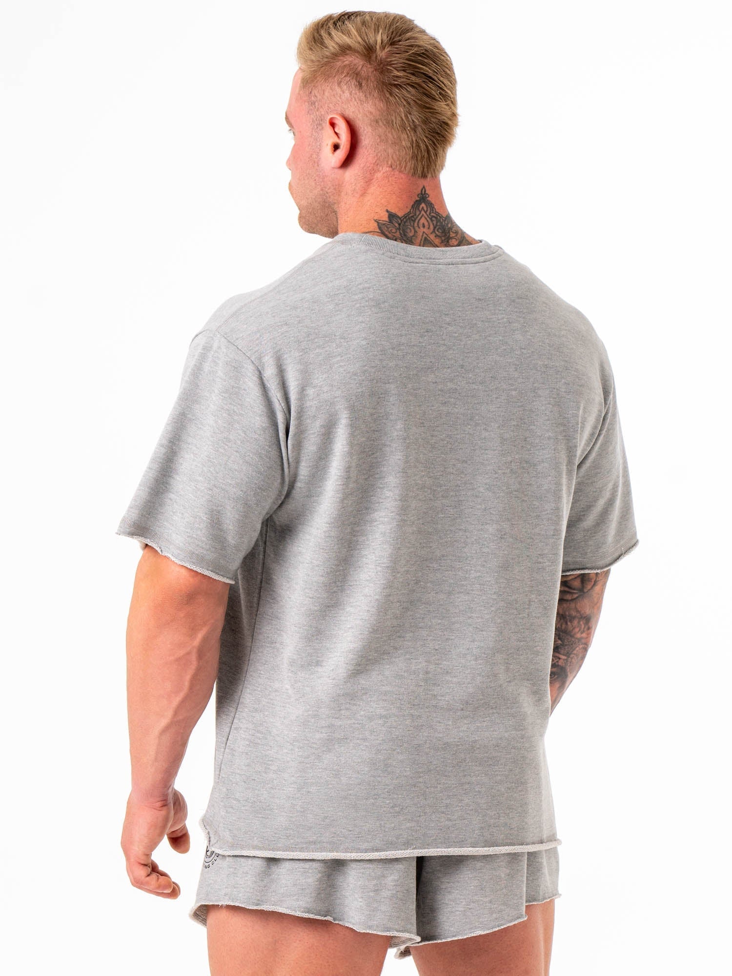 Premium Box Fleece T-Shirt for Men & Women - Soft Grey Marble Comfort Fit - Perfect for Casual Wear, Lounge & Outdoor Activities