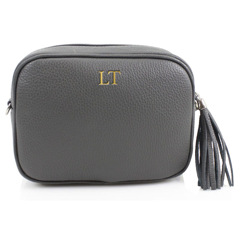 Carnaby Of London Embossed Initial Gold Leather Crossbody Bag for Women | Stylish Monogram Purse with Adjustable Strap | Perfect for Work, Travel & Everyday Use