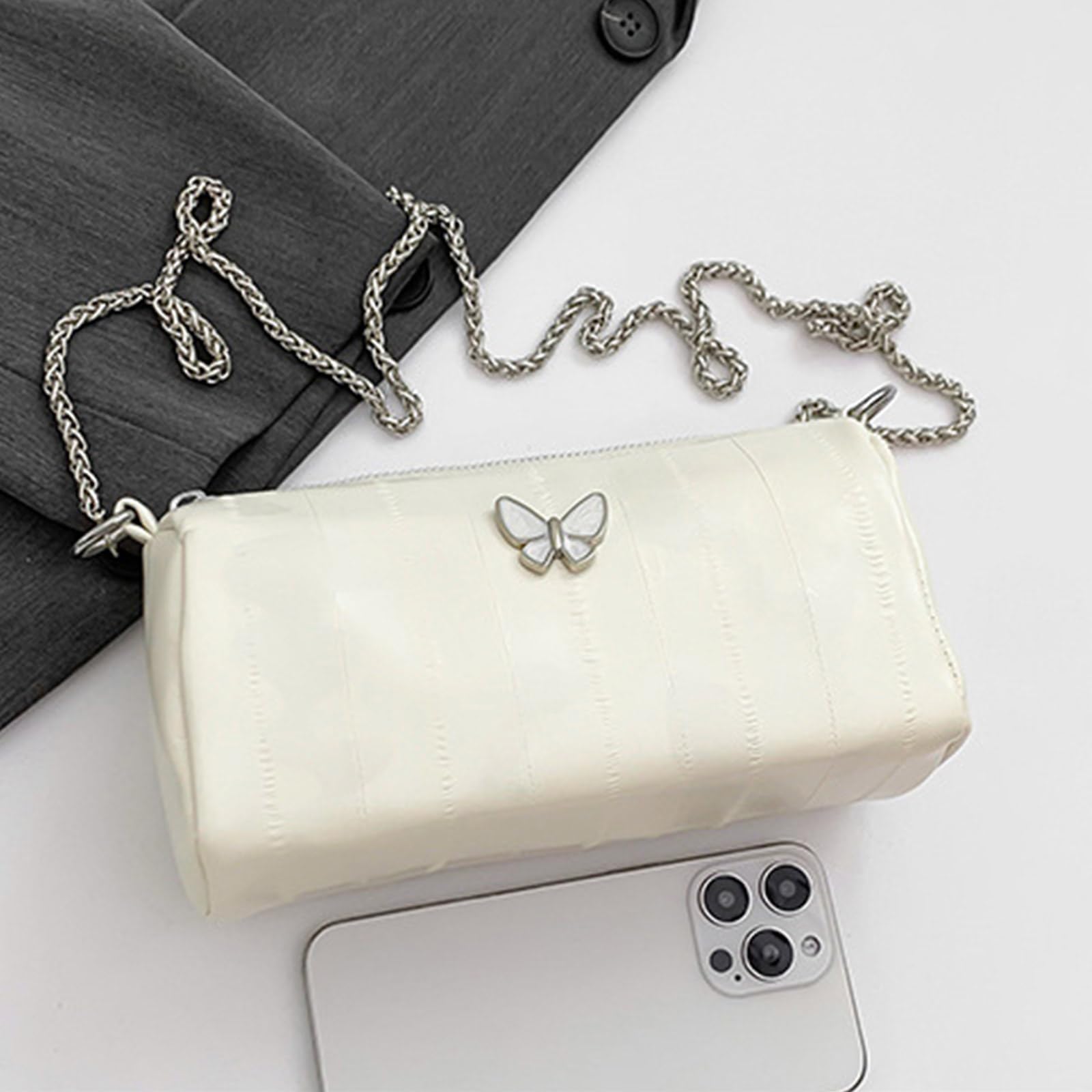 Stylish Guojiang Women's Crossbody Bag with Chain Strap - PU Leather Butterfly Shoulder Handbag for Casual, Shopping & Dating | Perfect Everyday Purse for Work, Travel & Outings
