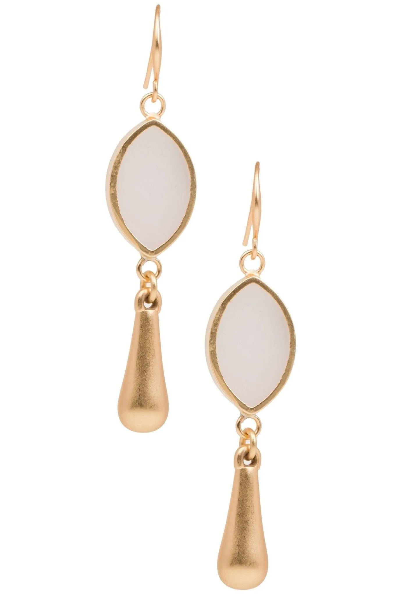 Elegant Metal Stone Duo Drop Earrings for Women - Handmade Bohemian Jewelry for Parties, Weddings & Everyday Wear
