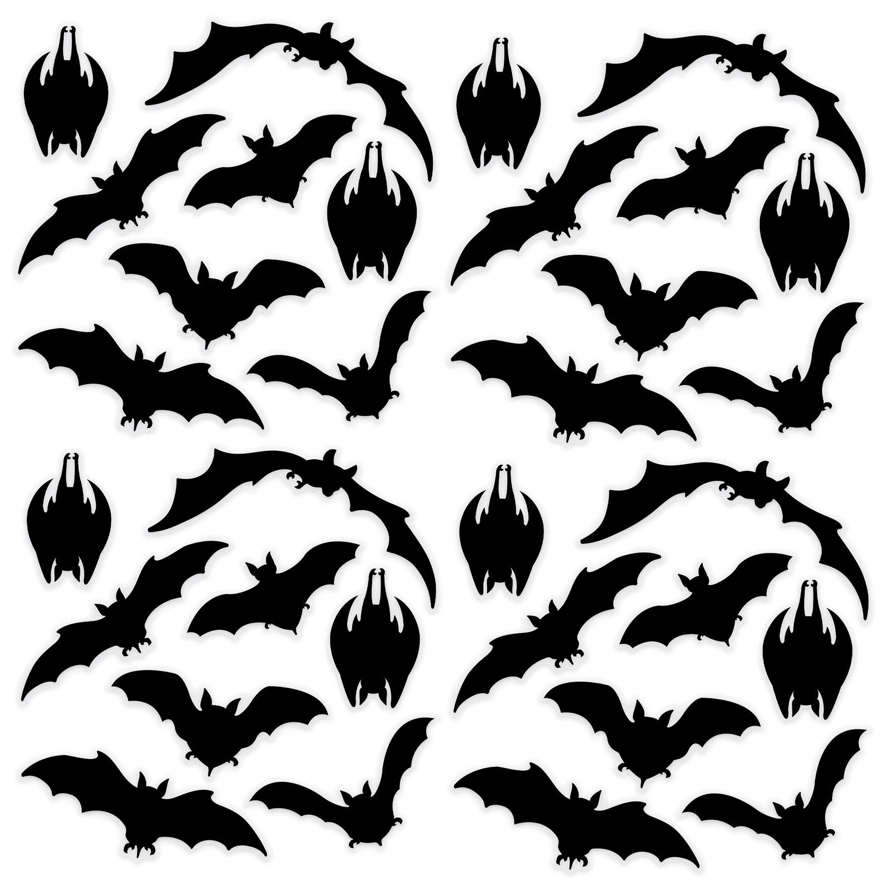 12 Pack Beistle Halloween Bat Silhouette Window Clings - Spooky Decals for Windows, Mirrors & Glass Doors - Perfect for Halloween Party Decorations & Haunted House Themes