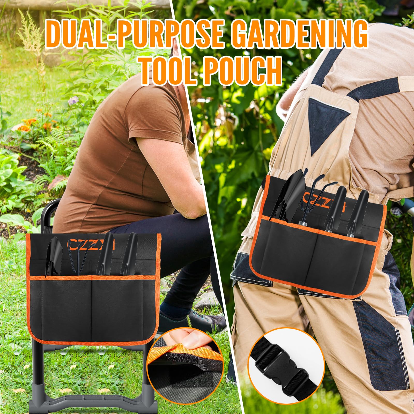**Heavy Duty Garden Kneeler and Seat with Thick Kneeling Pad - Gardening Stool with Tool Pouch & Storage Bag - Perfect for Seniors & Outdoor Gardening Gifts**    *(Ideal for Planting, Weeding, and Comfortable Gardening Tasks - Great for Elderly & Back Pain Relief)*