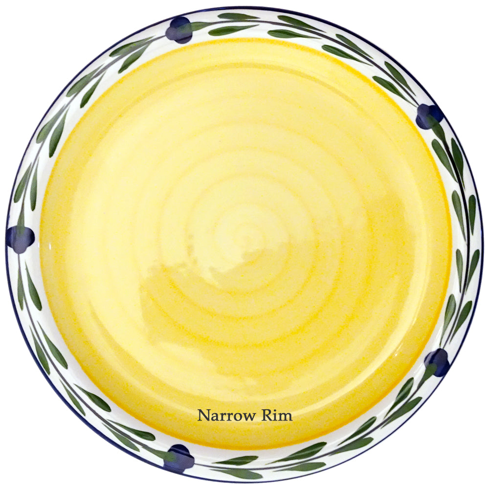 Bella Flora 4-Piece Salad Plate Set - White, Yellow, Blue & Green Colorful Dinnerware for Home, Kitchen & Party Serving | Durable Ceramic Plates for Everyday Meals, Entertaining & Special Occasions