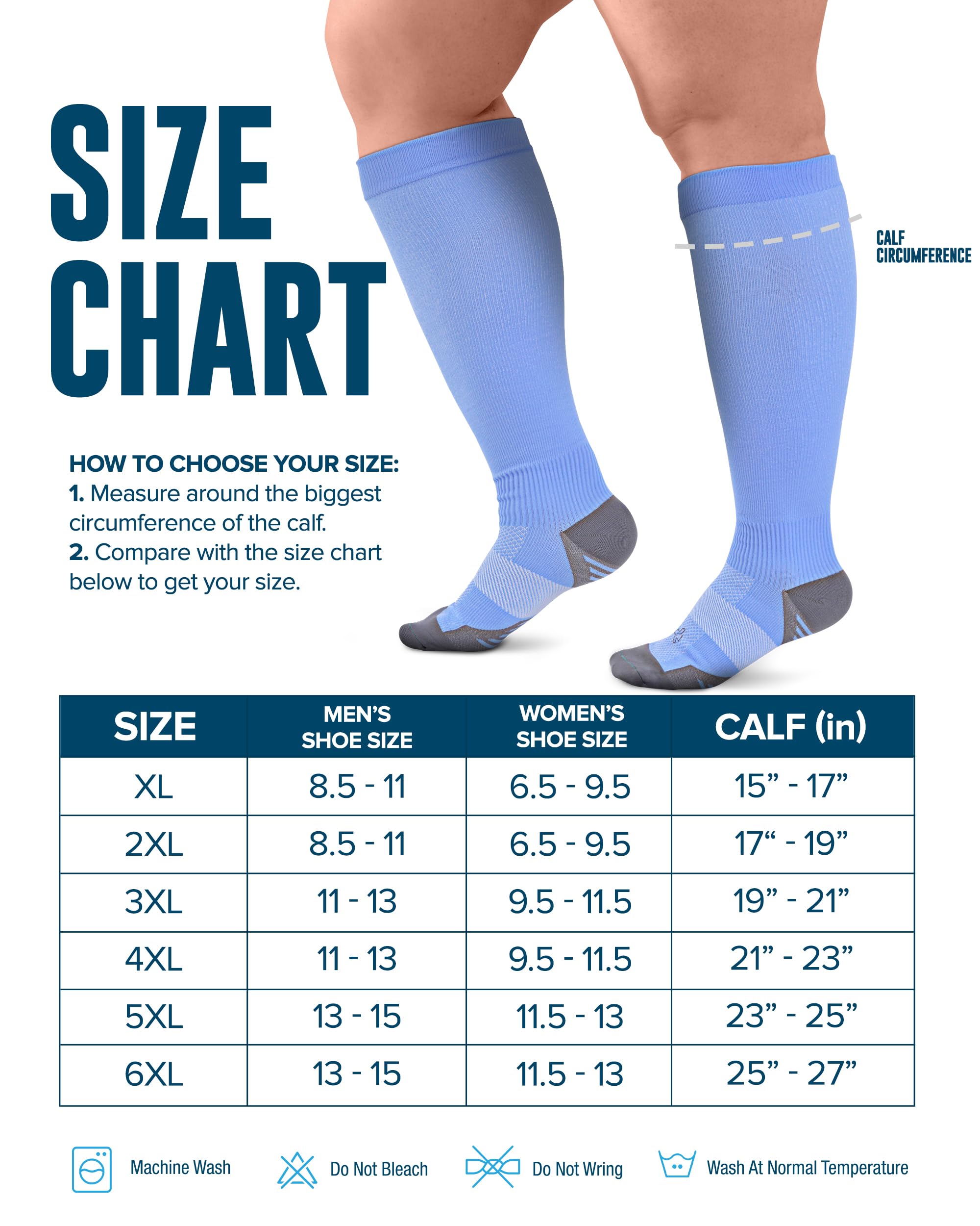 Doctor's Select 3 Pairs Plus Size Compression Socks (20-30 mmHg) for Women with Wide Calf - Up to 6XL in Pink, Purple & Blue | Circulation Support & Comfort | Ideal for Travel, Nursing & Varicose Vein Relief
