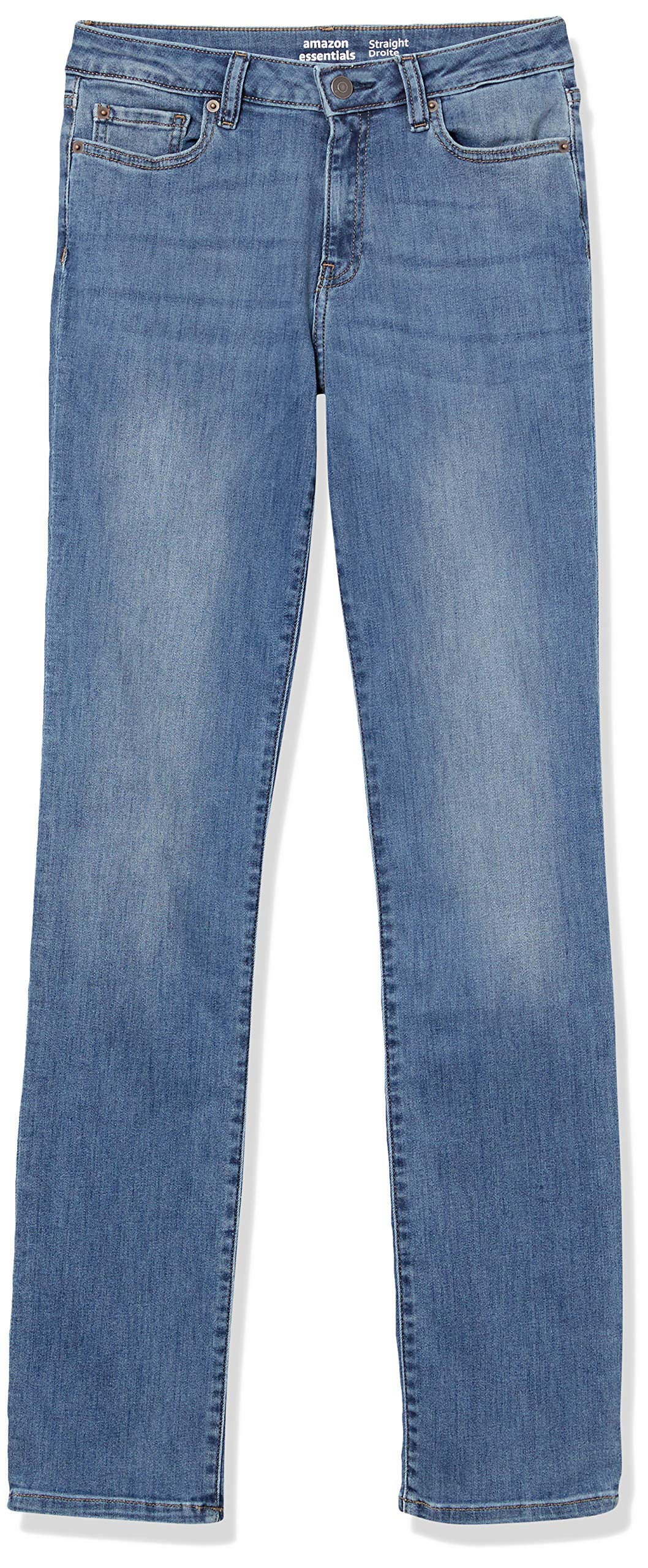 Amazon Essentials Women's Slim Fit Mid Rise Straight Leg Jeans - Comfortable Everyday Denim Pants for Work, Casual Outfits & Weekend Wear