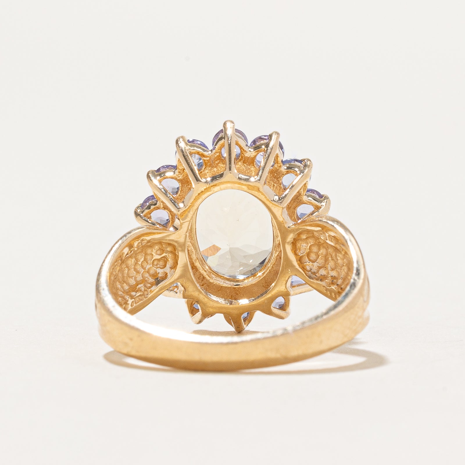 3.20ctw Citrine & Tanzanite Petal Cocktail Ring - Size 6 | Elegant Statement Jewelry for Parties, Weddings & Special Occasions