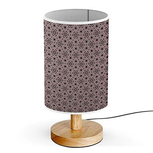 ARTSYLAMP - Modern Wood Base Decorative Desk & Bedside Lamp with Floral Lace Design - Perfect for Home Office, Bedroom Nightstand, and Living Room Decor