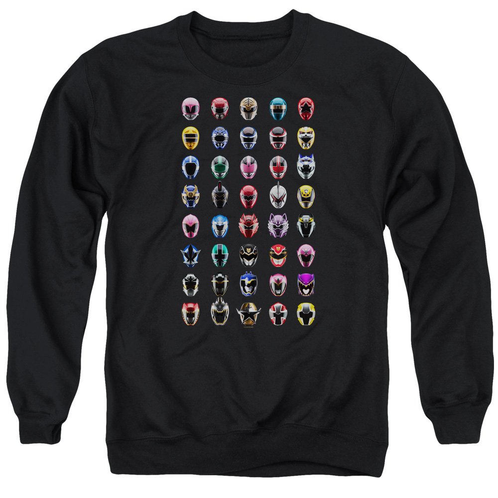 Power Rangers Visual Timeline Unisex Adult Crewneck Sweatshirt - Men's & Women's Casual Pullover Hoodie - Perfect for Cosplay, Anime Conventions & 90s Nostalgia Fashion