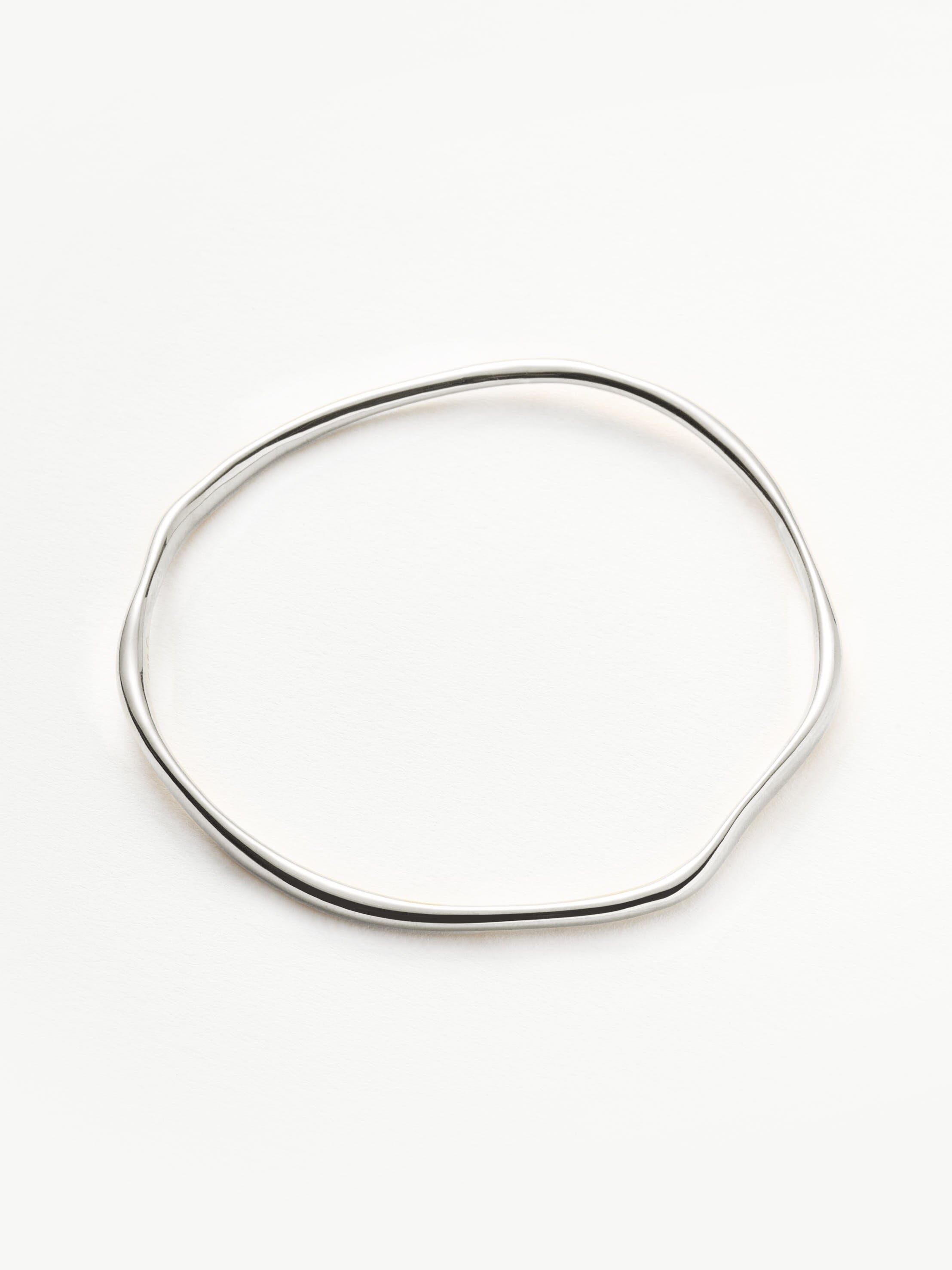Molten Ripple Bangle Bracelet - Sterling Silver Jewelry for Women | Elegant Stackable Bangle for Everyday Wear & Special Occasions