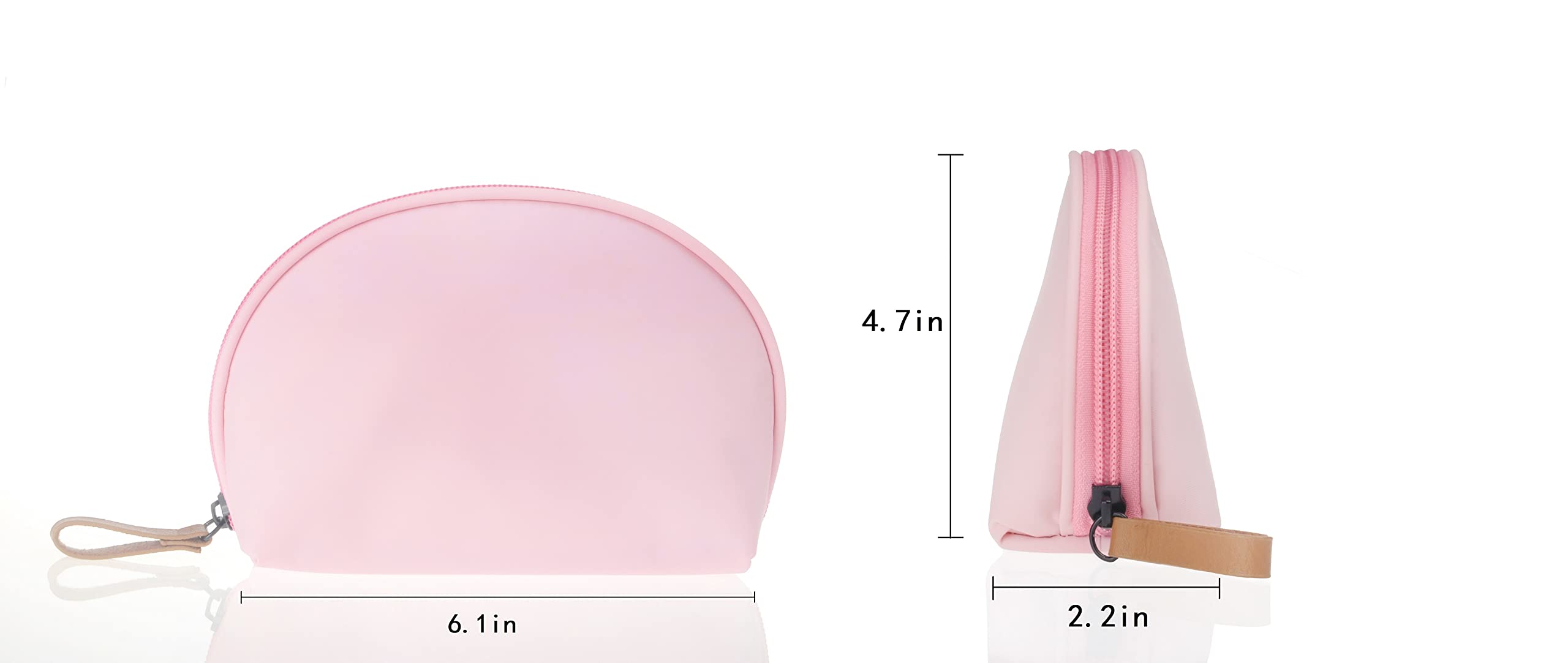Waterproof Small Makeup Bag for Women - Portable Travel Cosmetic Pouch with Nylon Material (Pink) | Perfect for Purse, Gym, Vacation & Everyday Use