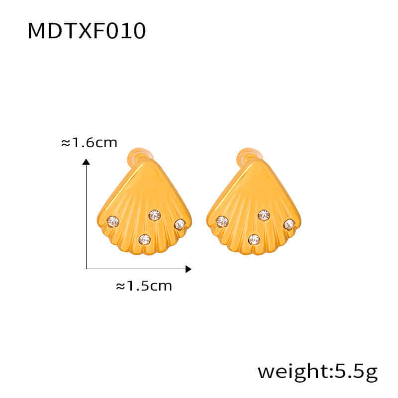 18K Gold Freshwater Pearl Seashell Pendant Earrings Set for Women - Elegant Dangle Drop Earrings for Wedding, Party & Evening Wear | MDT010