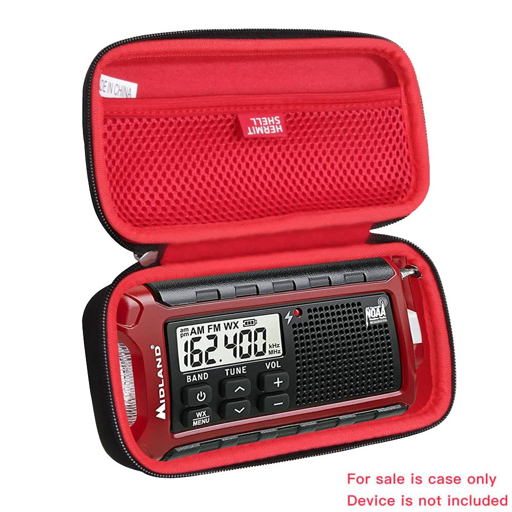 Hermitshell Hard Travel Case for Midland ER210 Emergency Radio - Durable Protective Cover for AM/FM Weather Alert Crank Radio - Perfect for Camping, Hiking & Emergency Preparedness