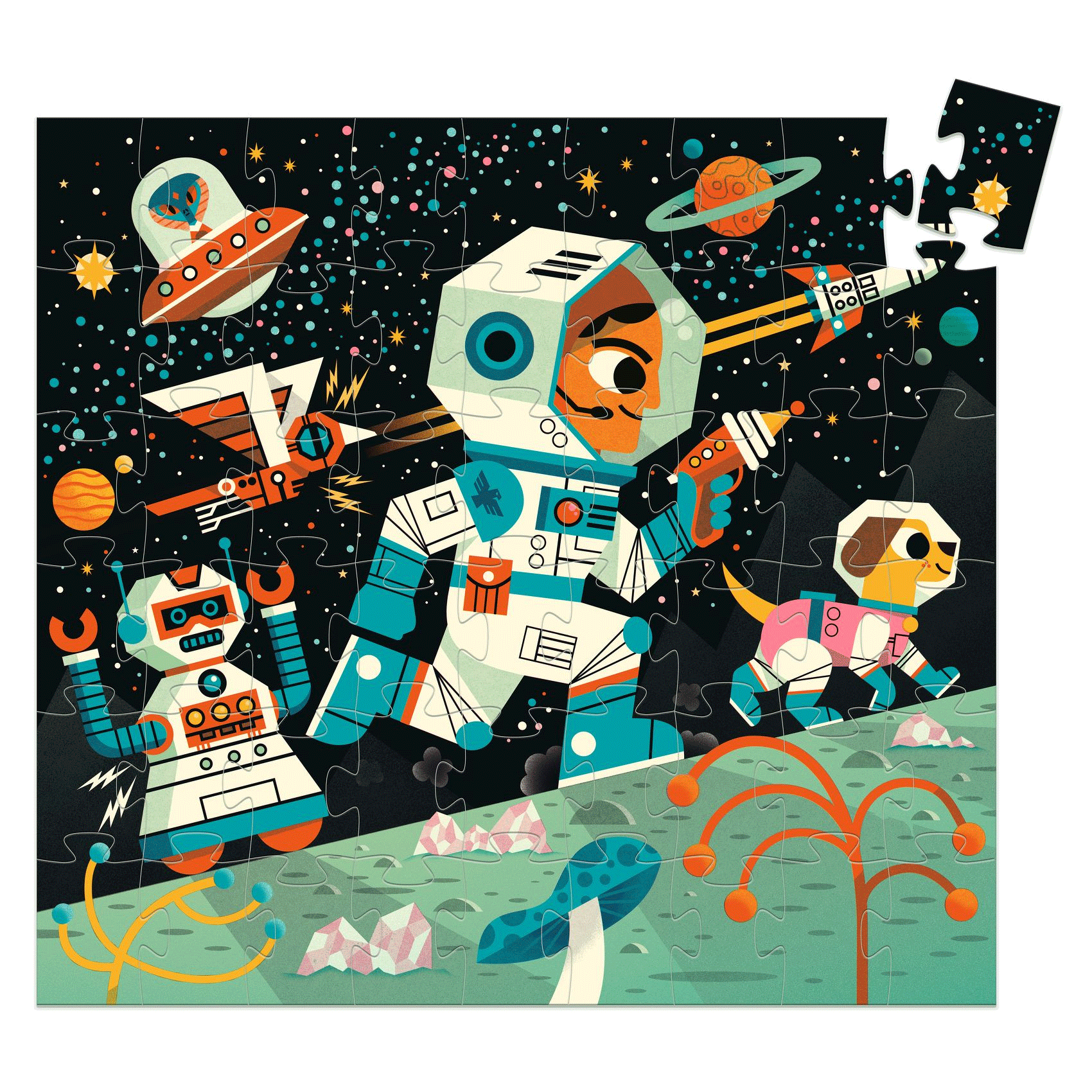 54-Piece Space Station Puzzle by Djeco - Fun Educational STEM Toy for Kids Ages 6-12 | Perfect for Birthday Gifts, Classroom Activities & Family Game Nights