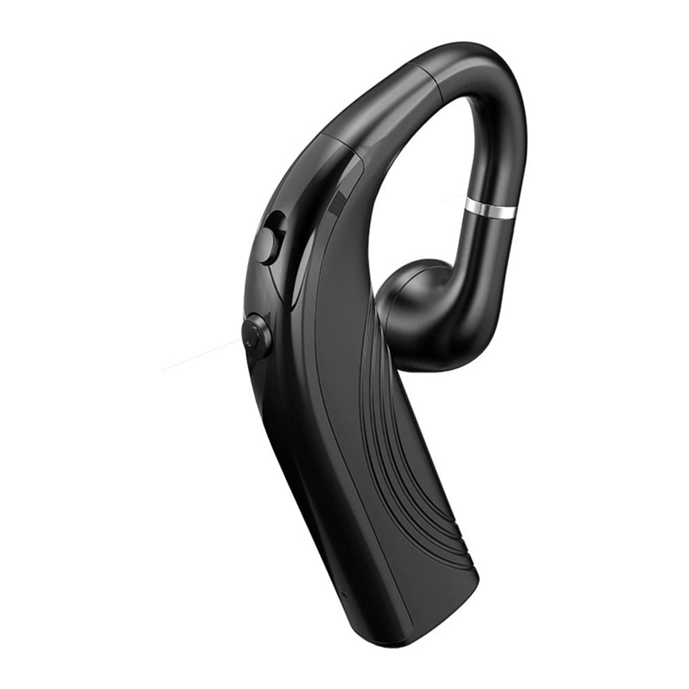 Ultra-Long Standby Business Bluetooth Headset - Single Ear Wireless Earpiece with Noise Cancellation for Office & Driving (Black) | Perfect for Conference Calls, Commuting & Hands-Free Work