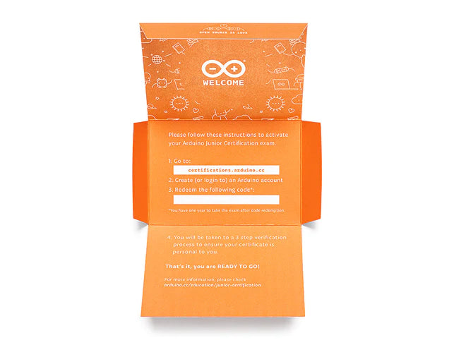 Arduino Junior Certification Bundle: Starter Kit & Online Exam for Kids - Perfect for STEM Learning, Robotics Projects & School Science Labs