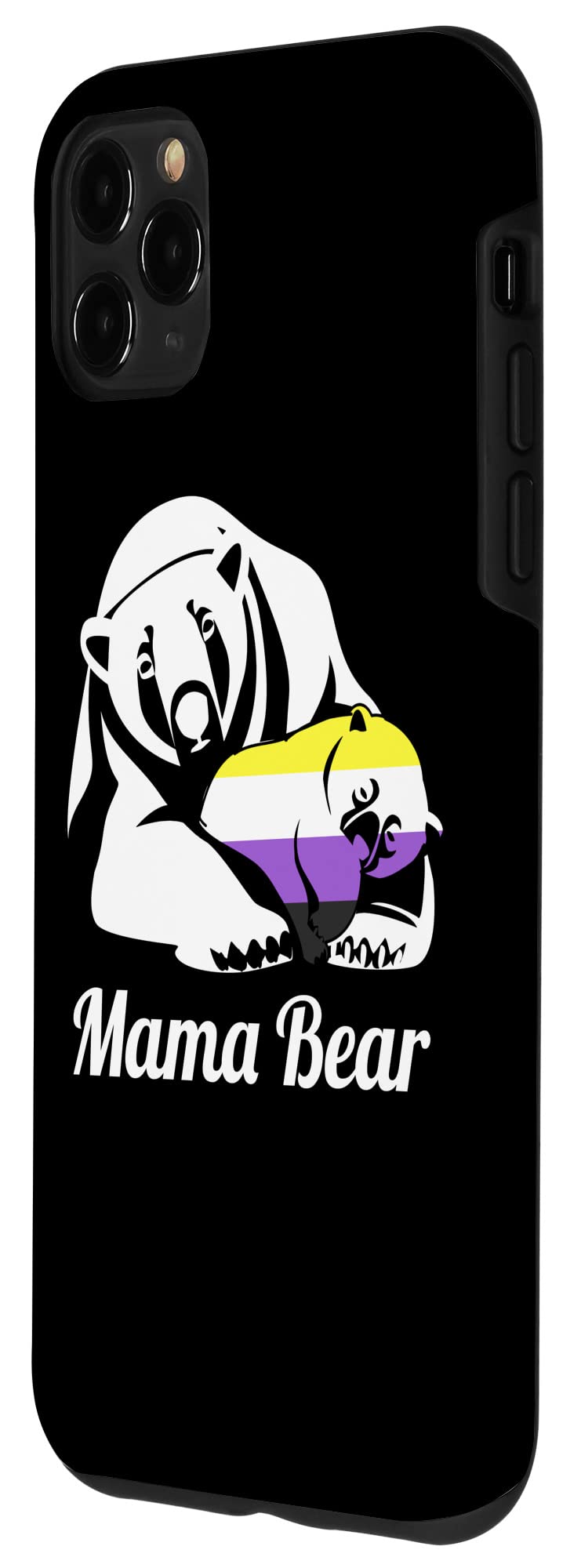 iPhone 11 Pro Max Case - LGBT Pride Non-Binary Mama Bear Enby Mom Protective Cover - Perfect for LGBTQ+ Community, Pride Events & Everyday Use