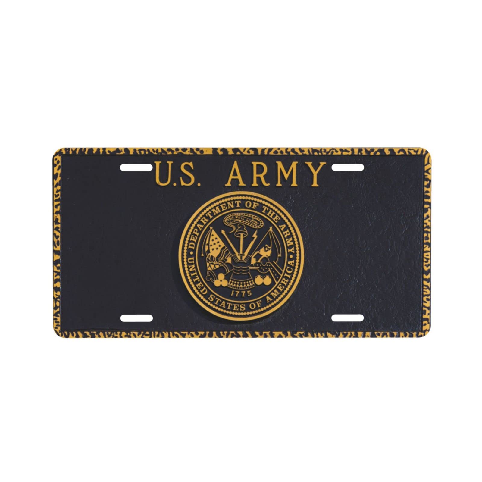 PUIBUN U.S. Army Themed Decorative Metal License Plate - 6x12 Inch Aluminum Vanity Car Tag for Men, Women, Boys & Girls - Perfect for Military Supporters, Car Enthusiasts & Patriotic Vehicle Decor