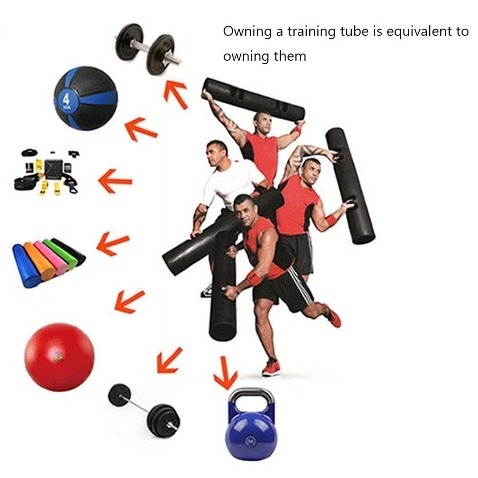 10KG Resistance Band Set - Heavy Duty Strength Training Tubes for Yoga, Gym & Home Workouts - Commercial Grade Fitness Equipment for Weight Bearing Exercises (Ideal for Muscle Building, Physical Therapy & CrossFit Training)