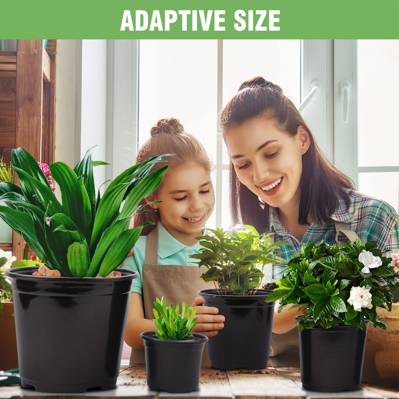 36 Pack Plastic Nursery Pots with Drainage Holes - 3/4/5 Inch Small Plant Pots for Flowers, Succulents, Herbs & Seedlings | Indoor/Outdoor Gardening, Home Decor & Plant Propagation