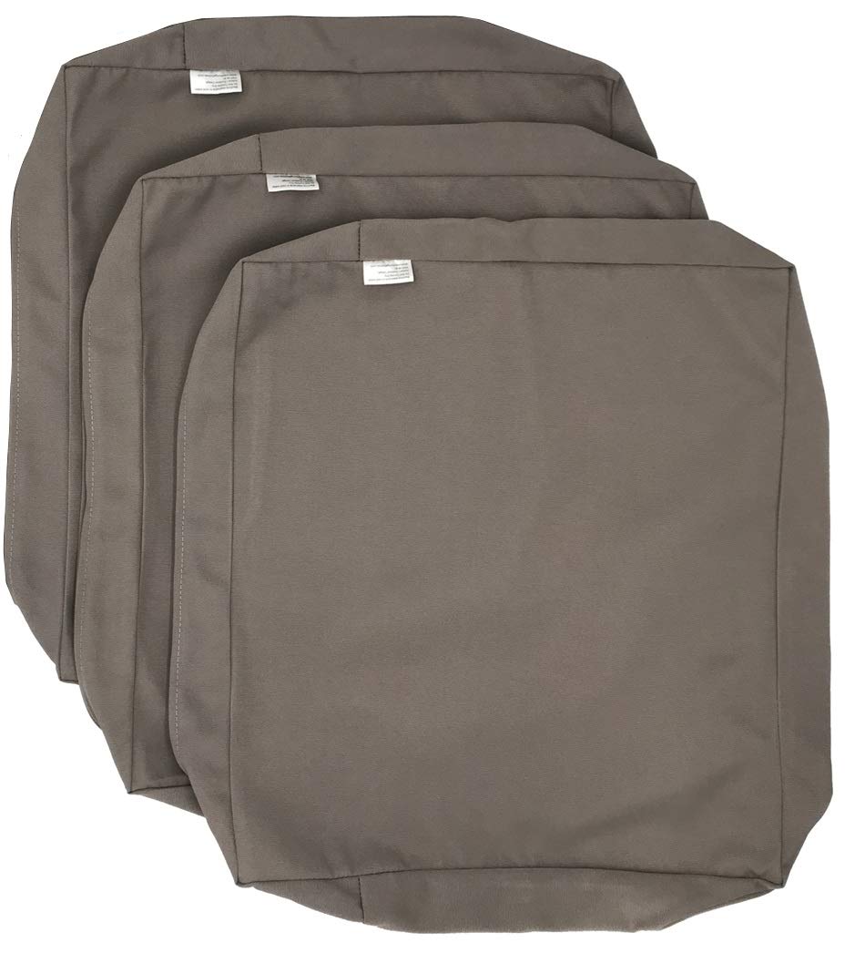 Timeless Taupe Outdoor Waterproof Patio Chair Cushion Covers - 22x20x4 Inches (Set of 3) - Weather-Resistant Seat Pillows for Garden, Deck, Poolside & Porch Furniture