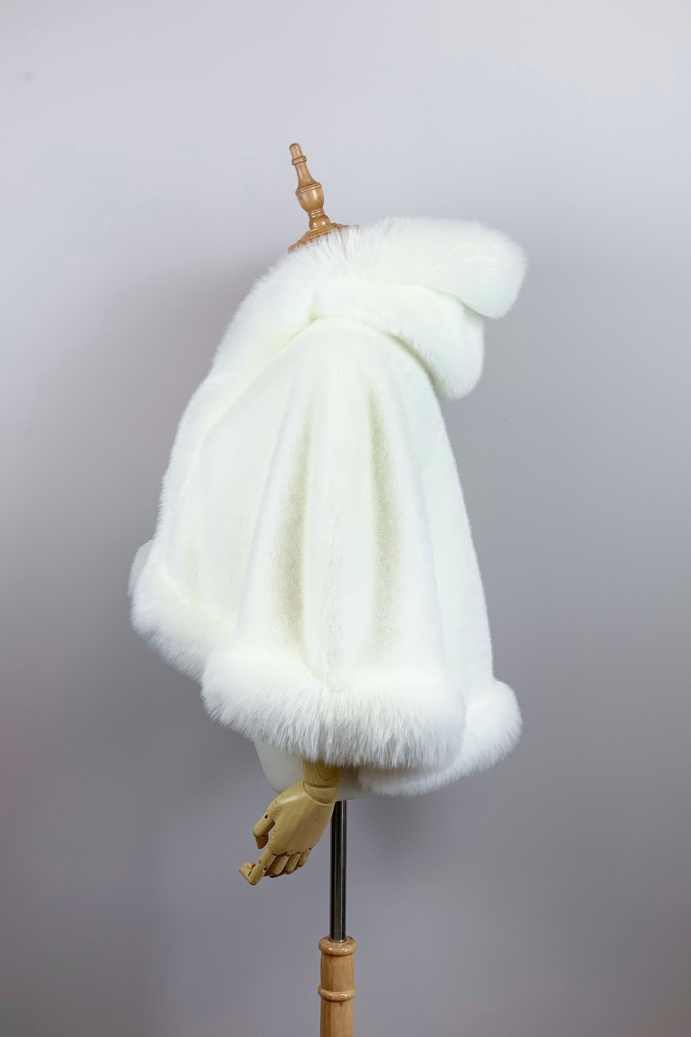 Ivory White Fur Cape - Elegant Winter Shawl for Women (Juliet Wht01) | Perfect for Weddings, Parties & Cold Weather Fashion