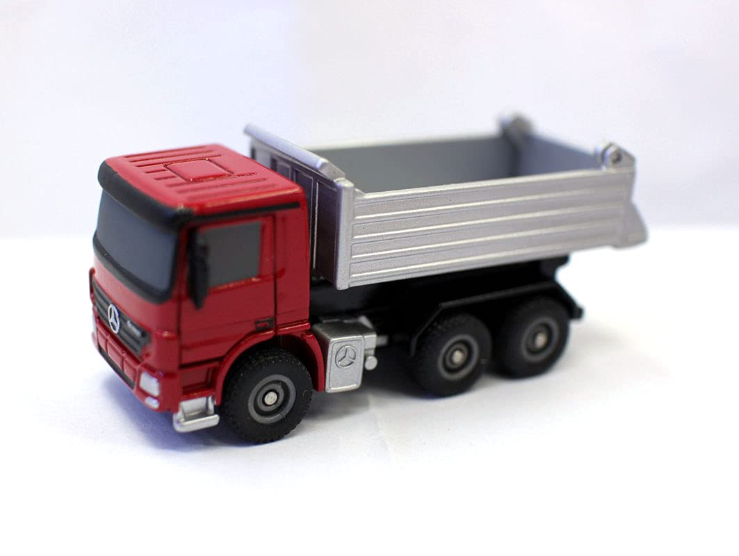 Bruder 00600 MB Actros 1/128 Scale Diecast Dump Truck Model with Keyring & Screwdriver - Collectible Toy for Kids & Adults, Perfect for Display, Play & Gifting