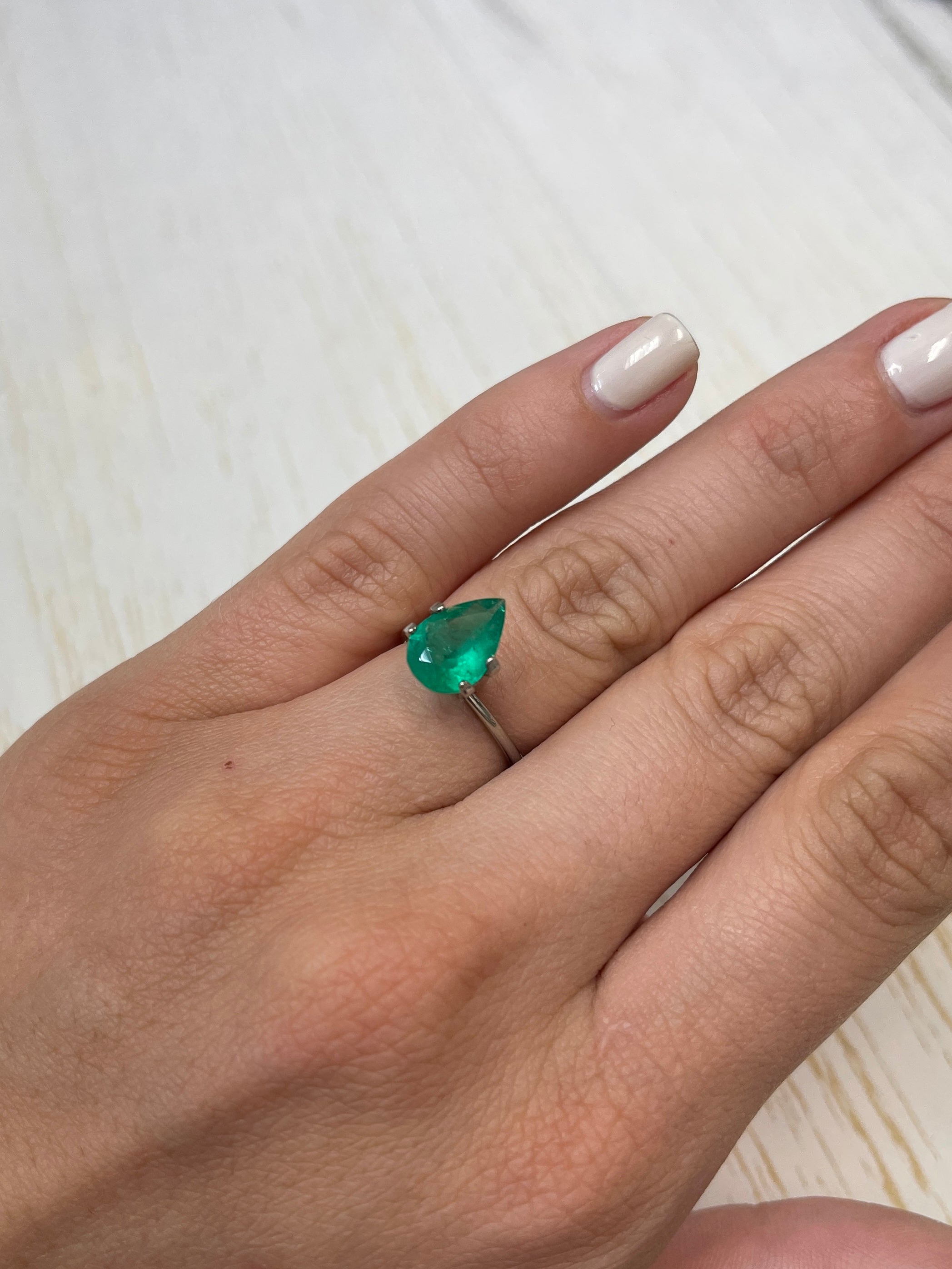 1.87 Carat Vivid Green Natural Loose Colombian Emerald Pear Cut Gemstone for Jewelry Making & Engagement Rings