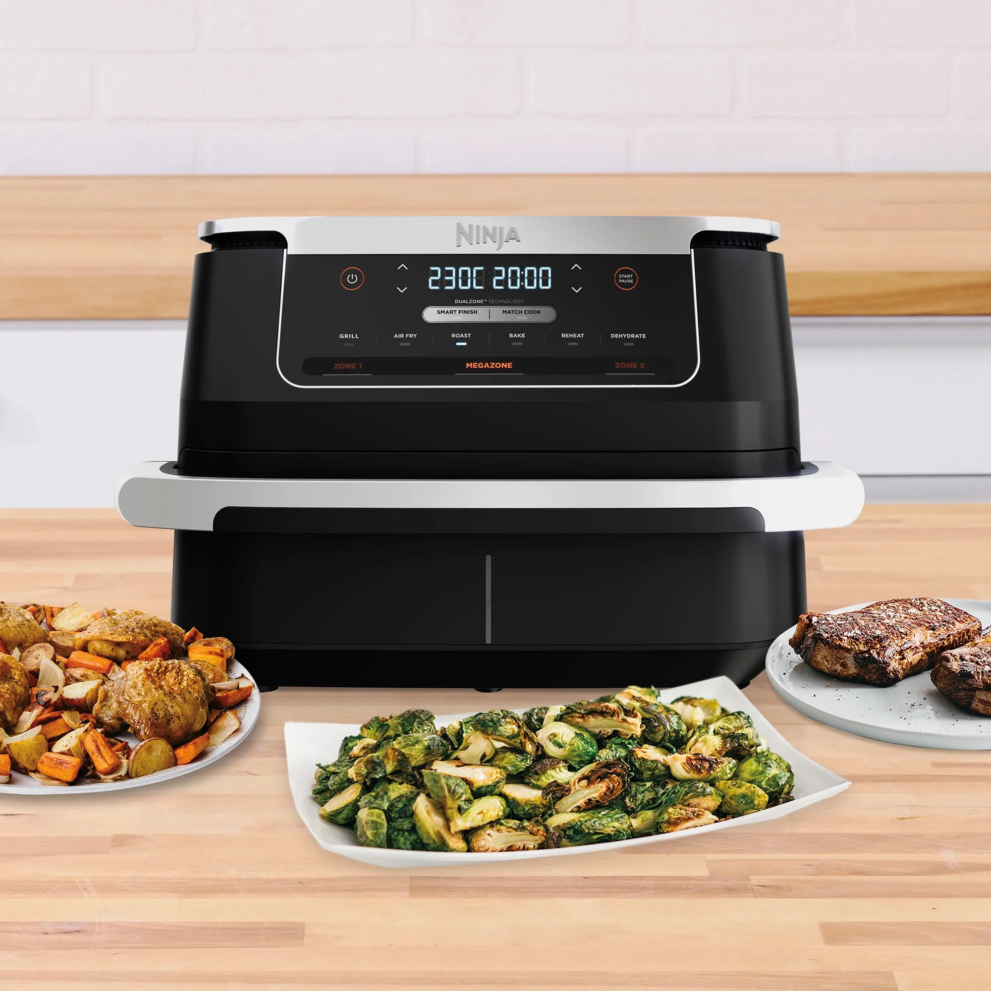 Ninja FlexDrawer Air Fryer 6.6L MegaZone - Large Capacity Digital Air Fryer Oven for Healthy Cooking | Perfect for Family Meals, Snacks & Party Food Preparation