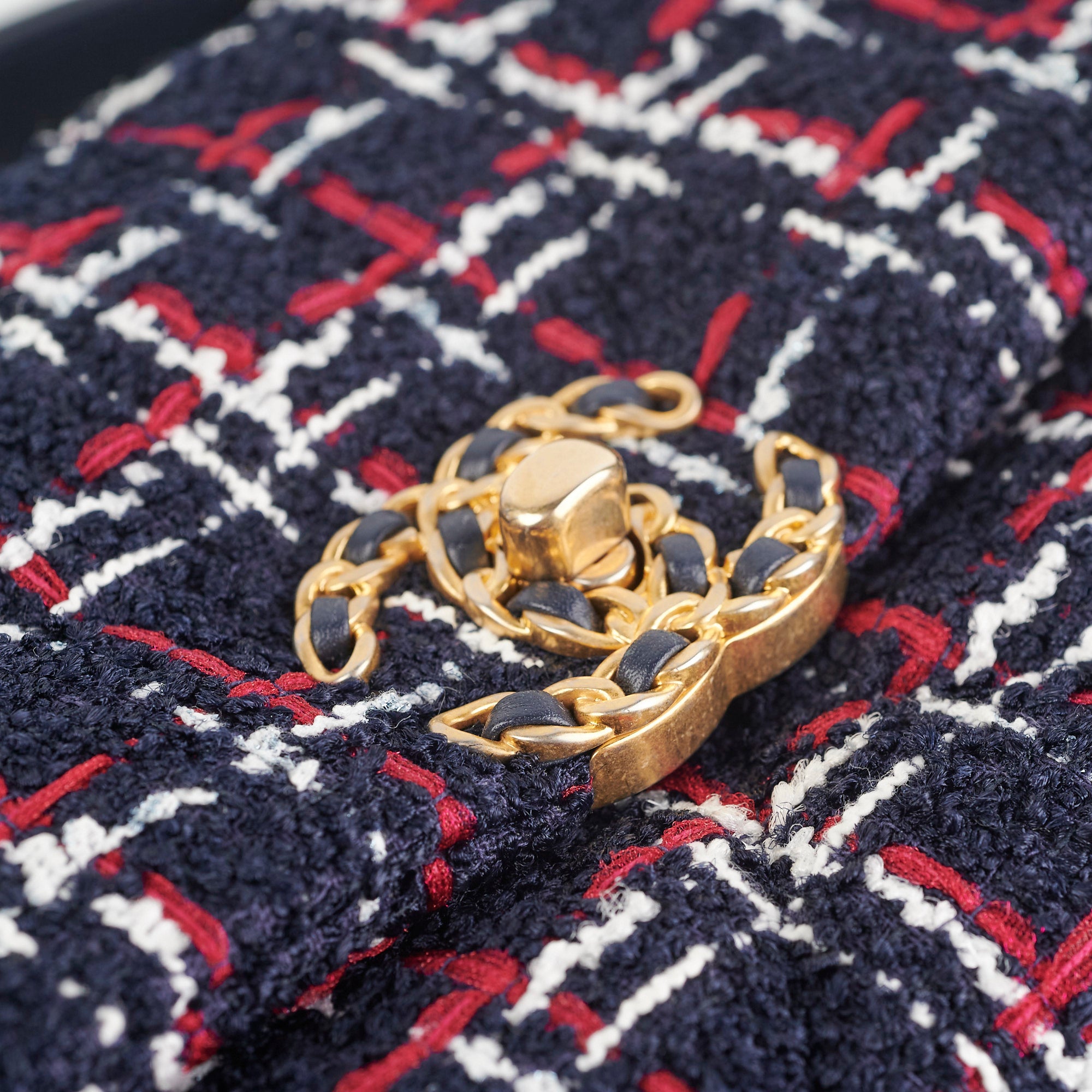 Chanel 19 Small Navy Tweed Shoulder Bag - Luxury Designer Handbag for Women, Perfect for Work, Parties & Everyday Use