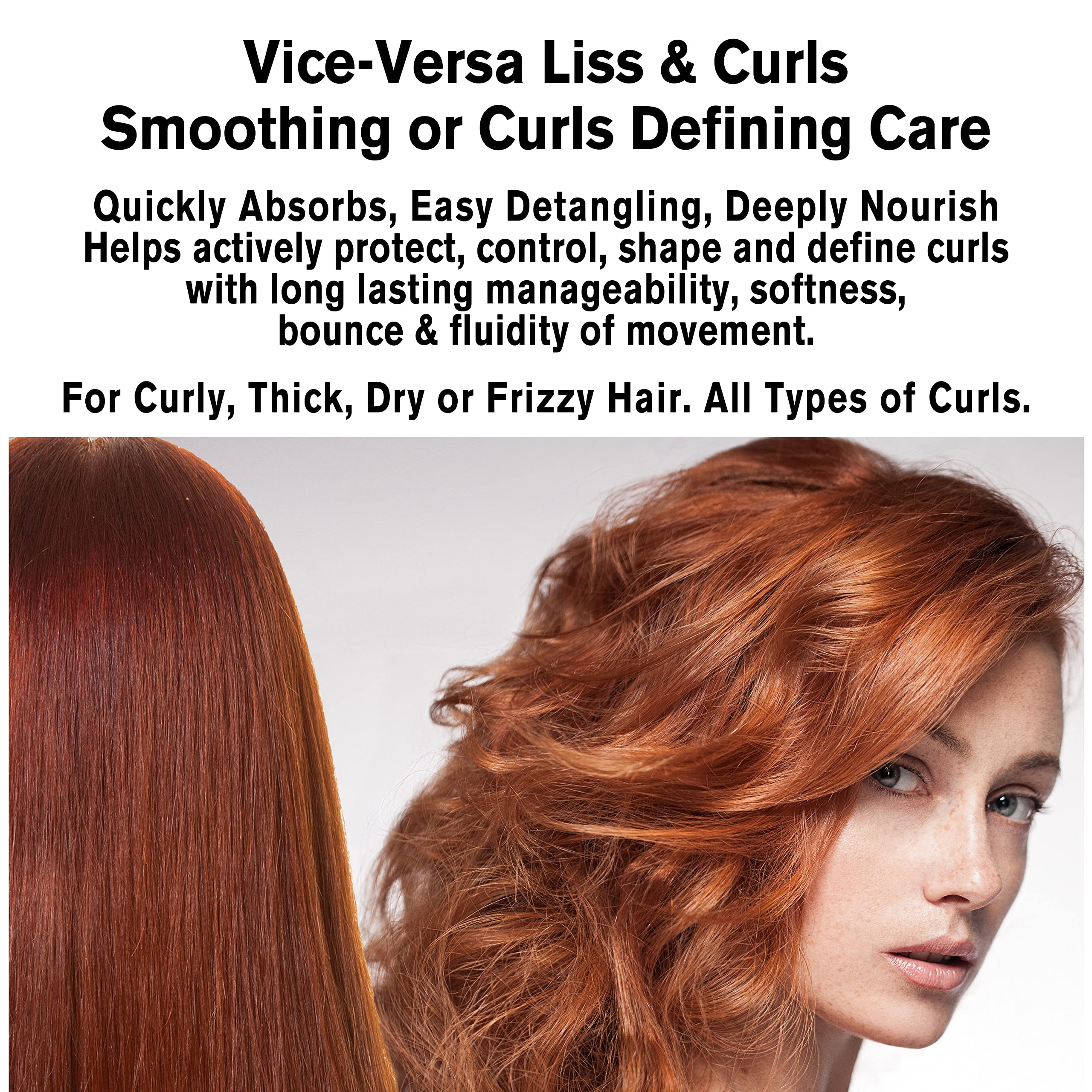 VICE-VERSA CURLS Hair Vitamins Oil for Frizzy & Curly Hair - Coconut, Avocado, Vitamin E, Biotin, Hyaluronic Acid - Anti-Frizz Serum Capsules for Daily Hair Care & Styling