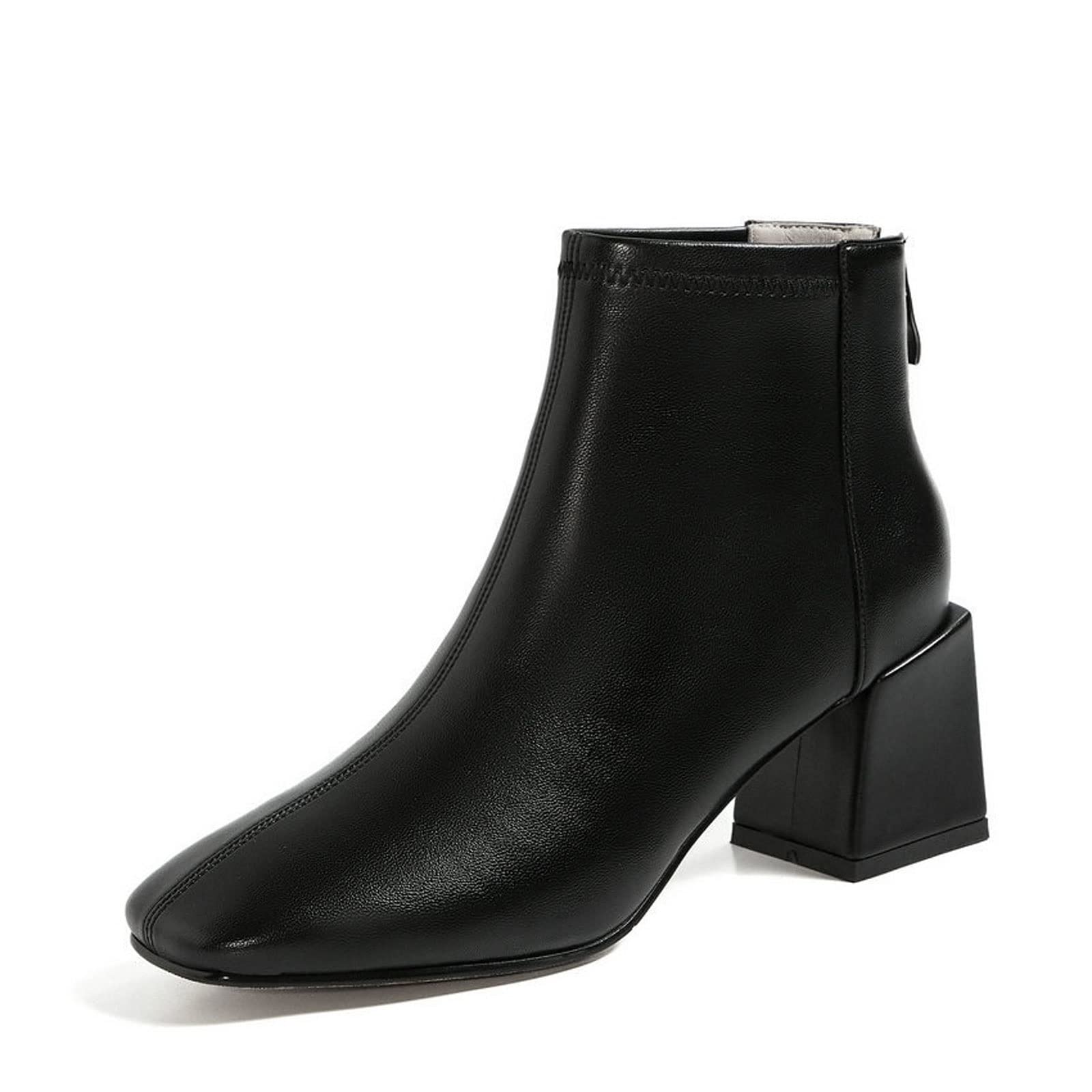 WYNDEL Women's Leather Boots for Autumn & Winter - Black, Size 5.5 UK | Comfortable & Stylish Ankle Boots for Casual Wear, Office & Outdoor Activities