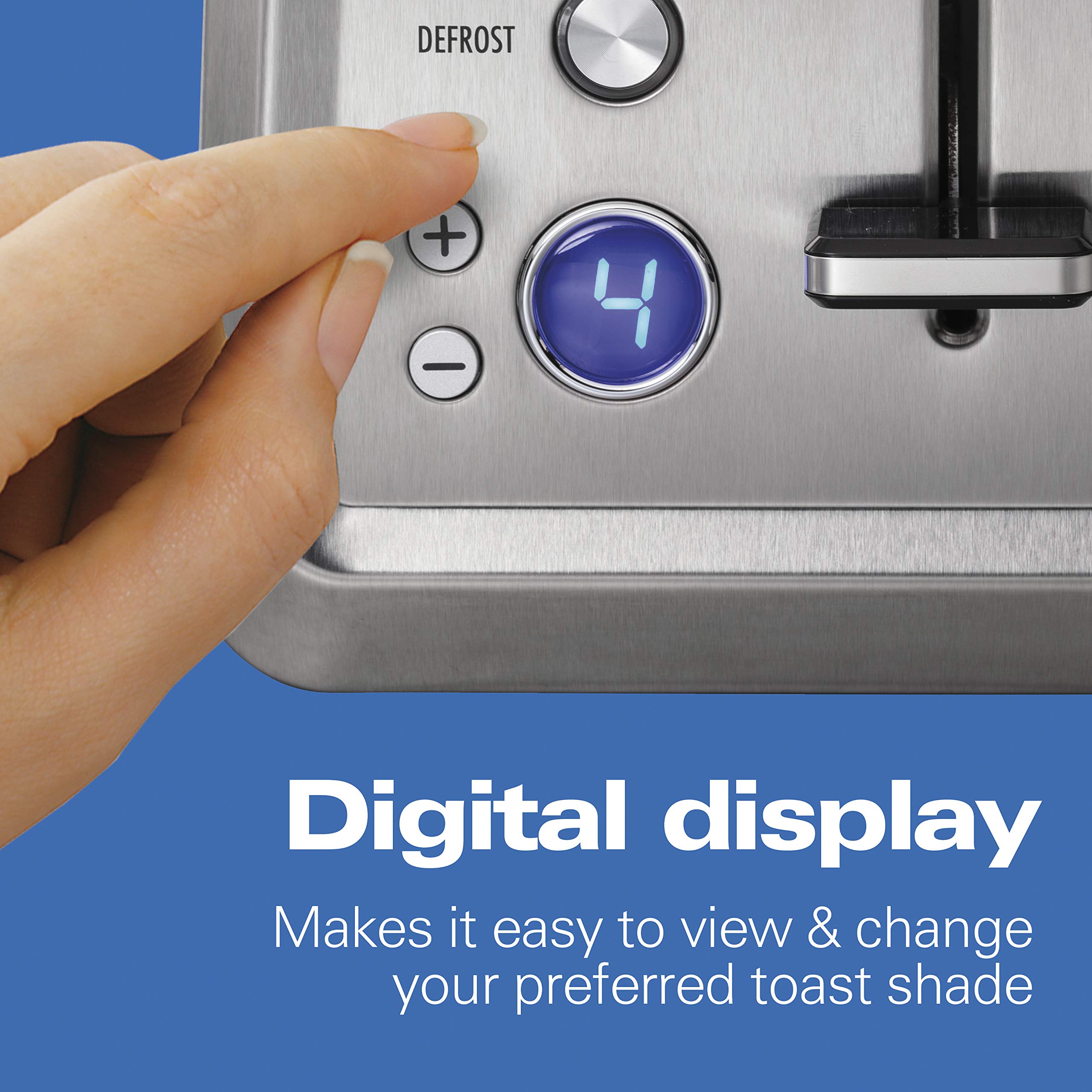 Hamilton Beach 2 Slice Toaster with Extra-Wide Slots - Bagel Setting, Defrost Function & Auto Shutoff - Stainless Steel Toaster for Bagels, Thick Bread & Pastries - Perfect for Breakfast, Kitchen & Office Use (Model 22796)