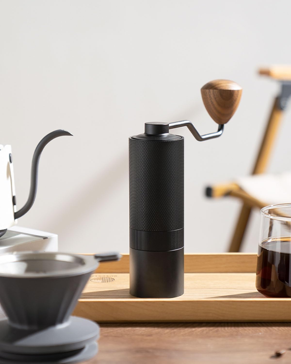 Premium Wizard 2 Manual Coffee Grinder - Stainless Steel Conical Burr, Adjustable Settings, Double Bearing for Fast & Even Grinding - Perfect for Espresso, French Press, Travel & Camping (20g Capacity)