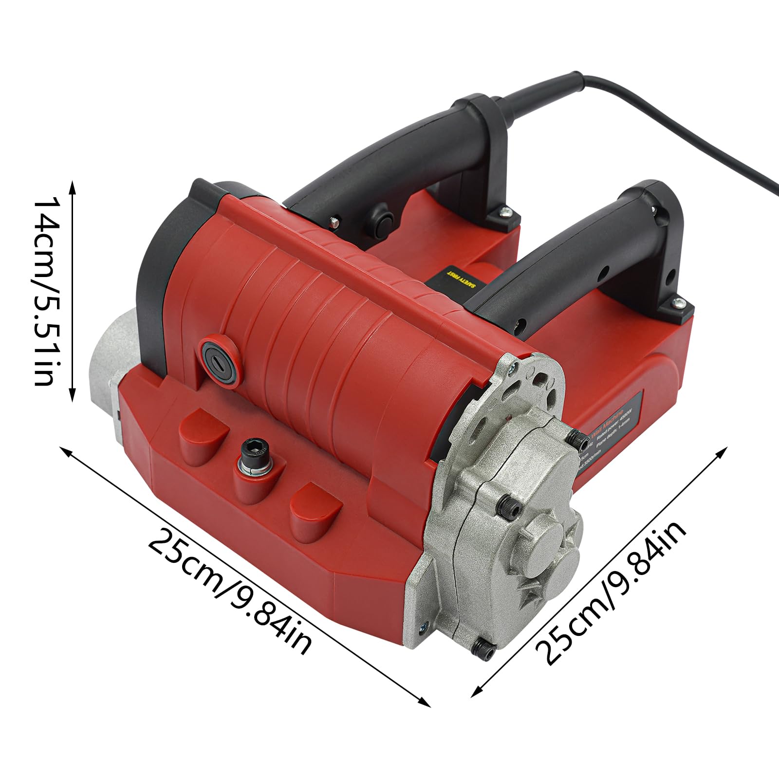 4580W Electric Wall Planer - Adjustable Depth Concrete & Putty Removal Tool for Wall Renovation | Professional Wall Shaving Machine for Cement, Plaster, Paint Stripping | Ideal for Home DIY & Construction Projects (Red)