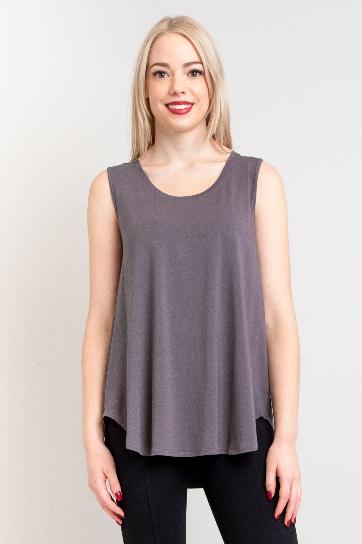 Stylish Charcoal Bamboo Jazz Tank Top for Women | Breathable & Comfortable | Perfect for Yoga, Gym & Casual Wear