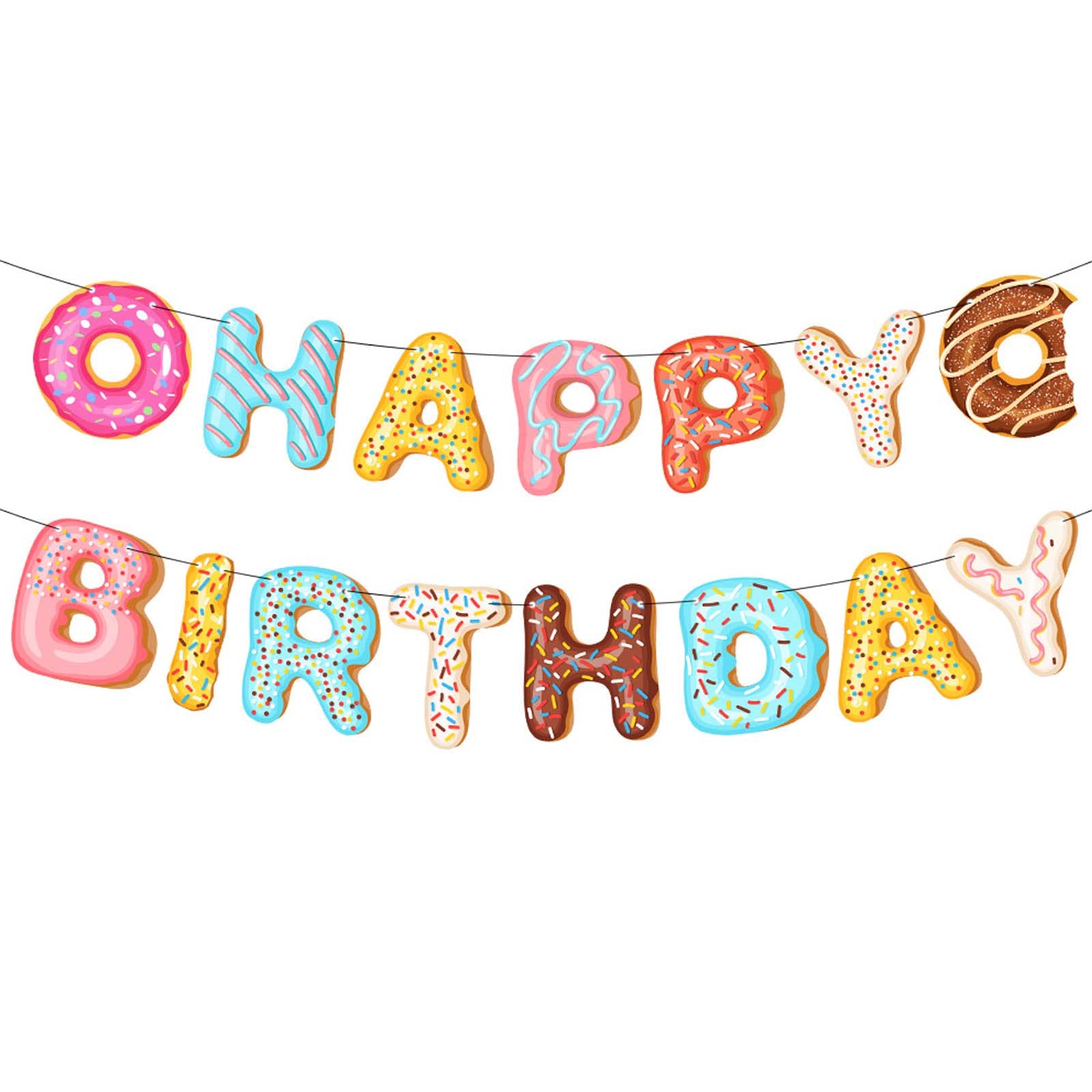 Donut Happy Birthday Banner - Donut Party Decorations for Kids Birthday & Baby Shower - Colorful Wall Decoration for Donut Theme Party (Perfect for Classroom, Home Decor, and Dessert-Themed Events)