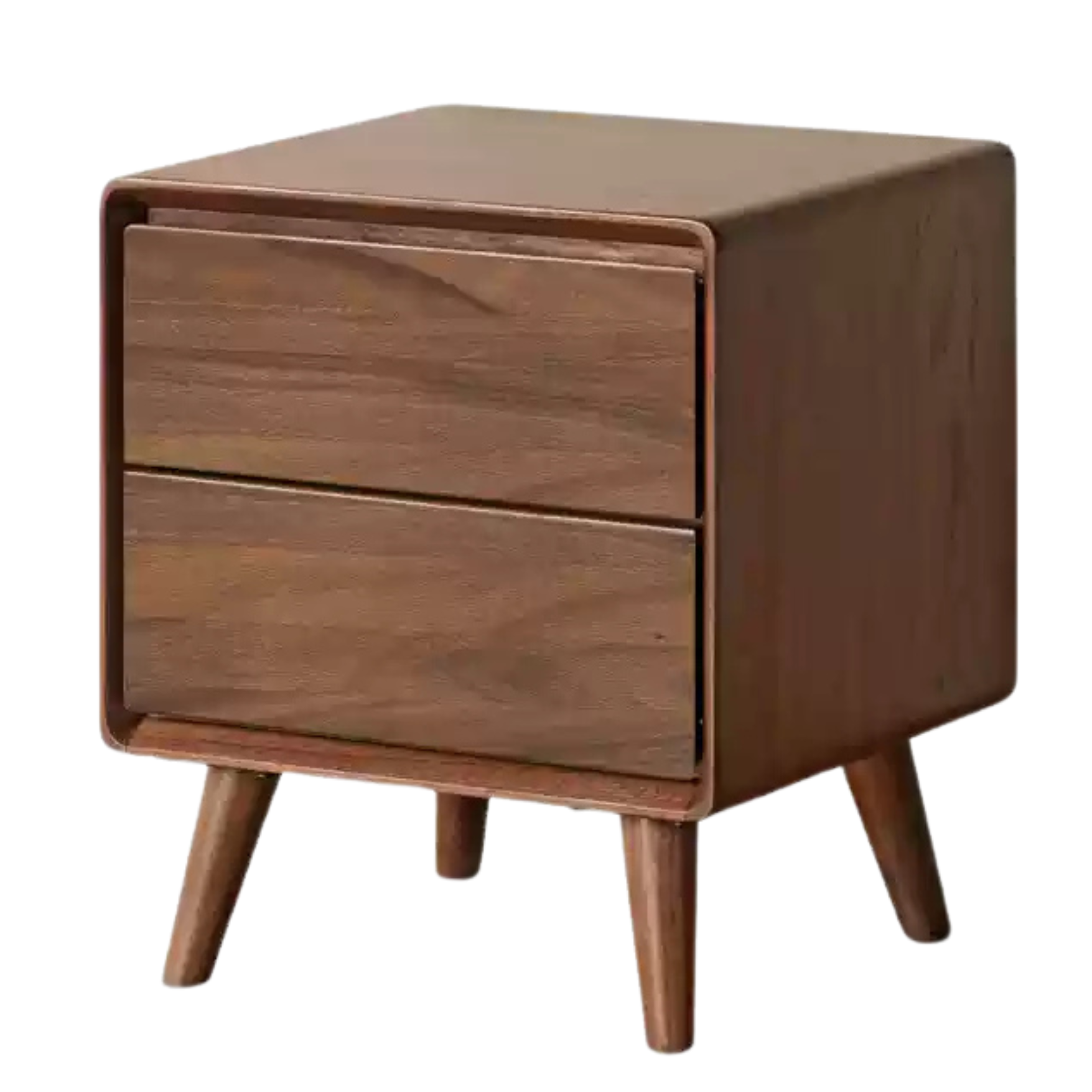 15.7x13.8x18.5 inch / 40x35x47cm / Rich Dark Walnut color / South American Black walnut bedside table