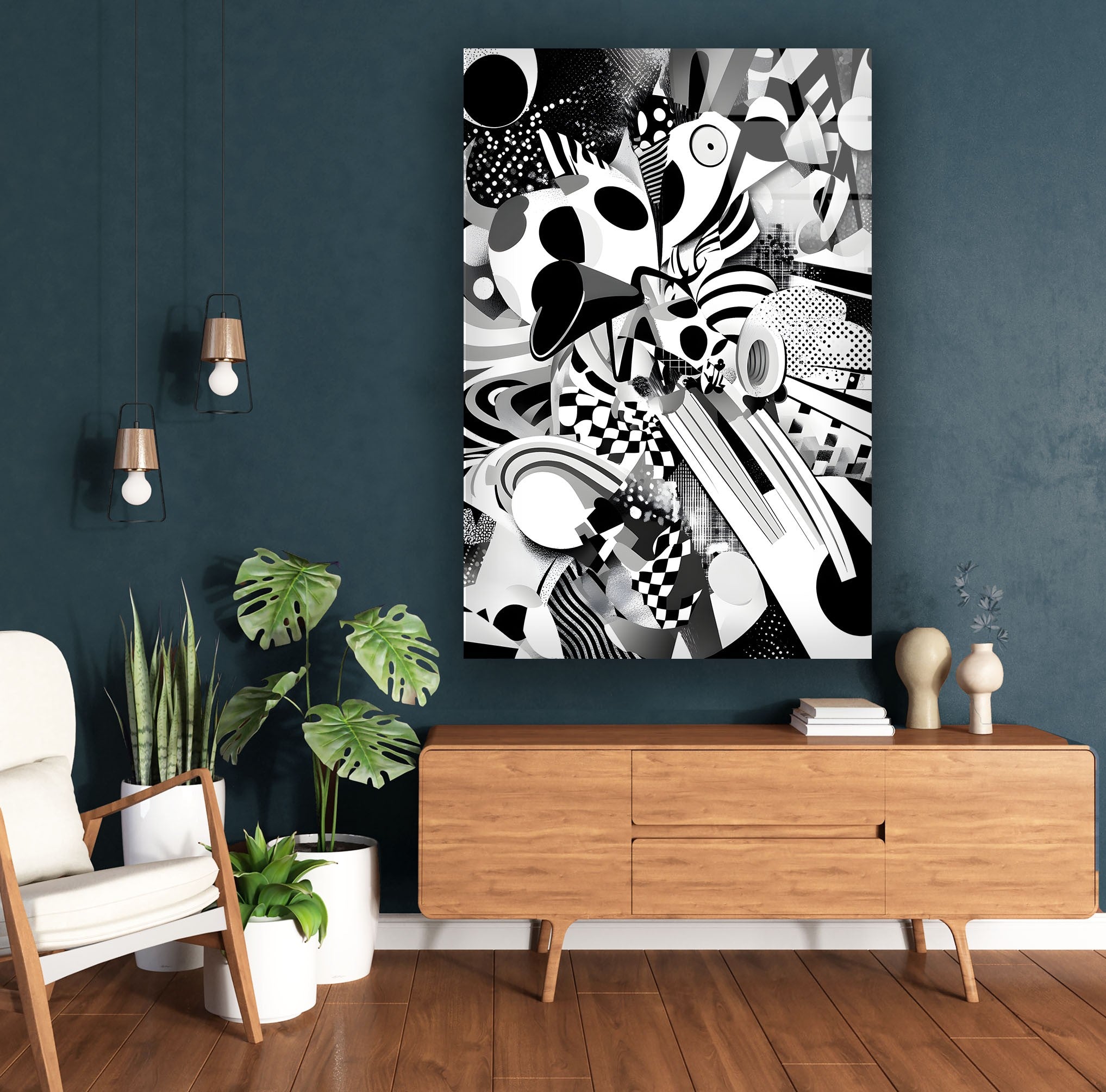 3D Cubics Art Glass Wall Decor - Modern Geometric Stained Glass Mosaic for Living Room, Bedroom & Office Decoration