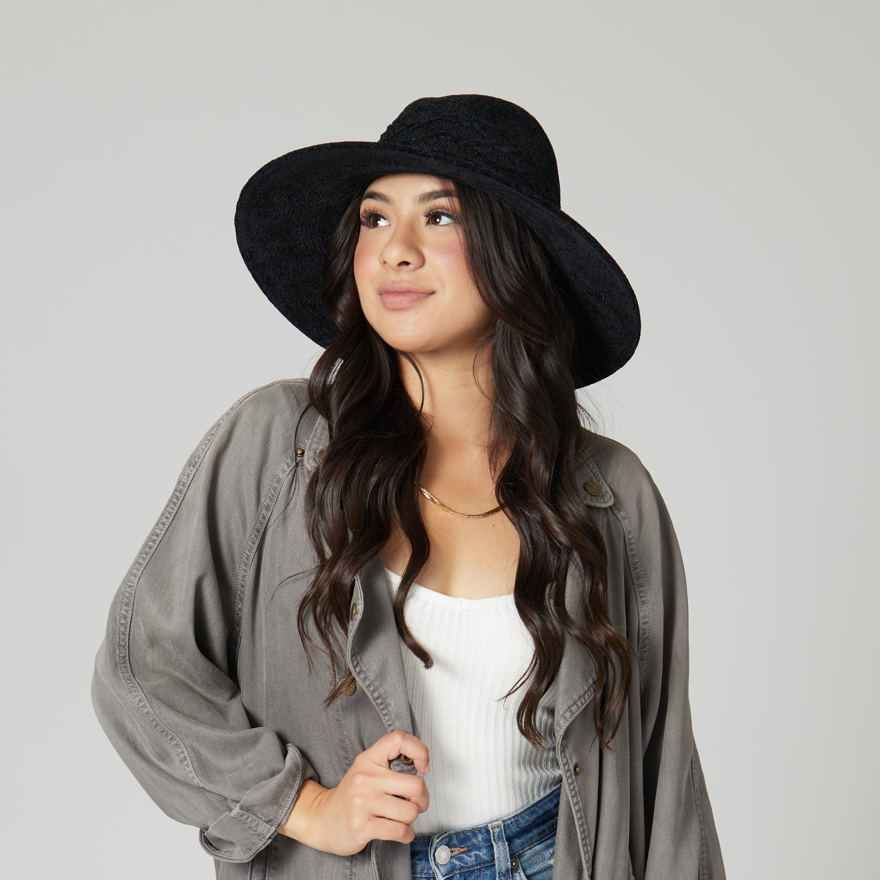 Nellie Machine Knit Fedora Hat with Cable Knit Pattern - Stylish Winter Beanie for Women, Perfect for Outdoor Activities & Fashion Accessories (KNH1509)