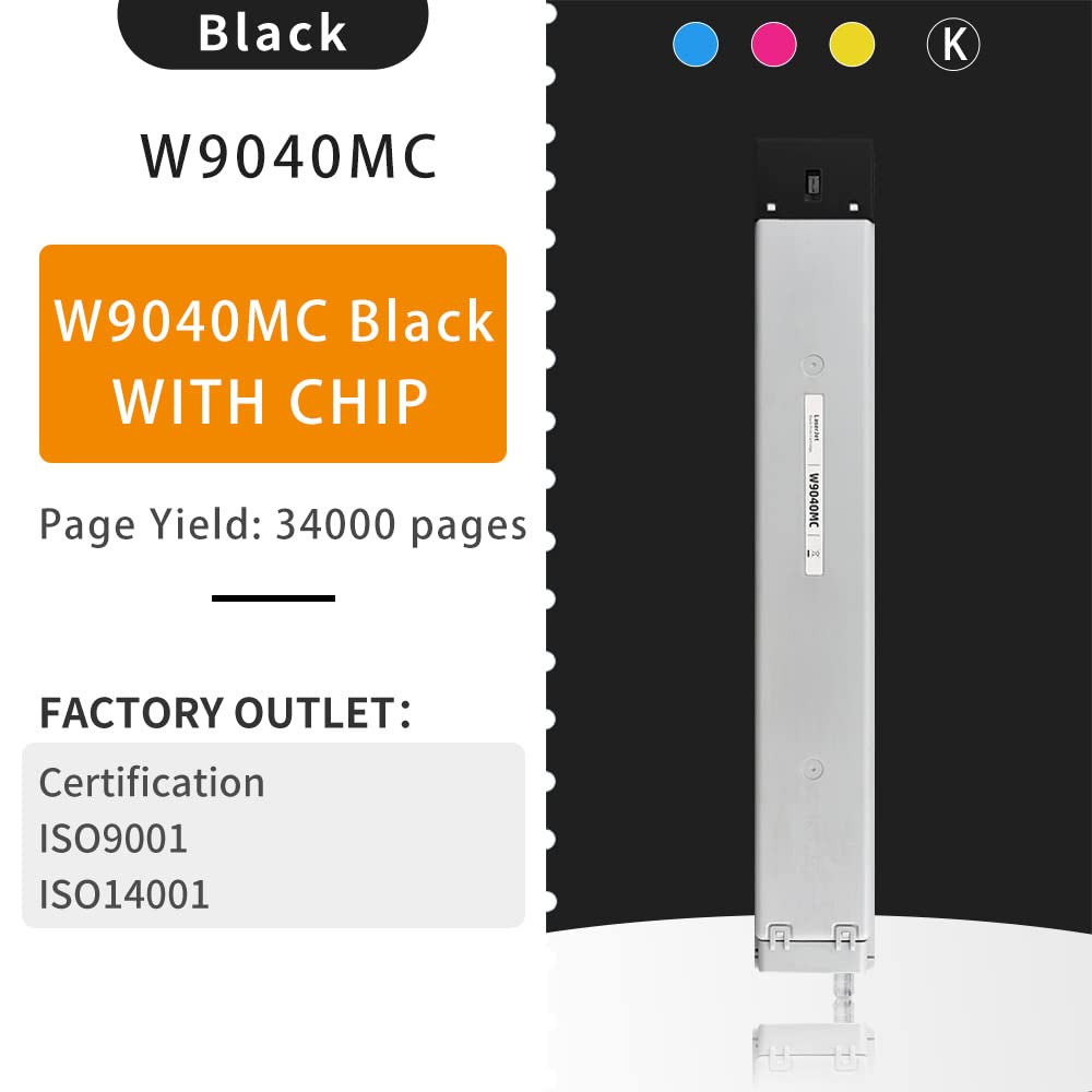 Remanufactured W9040 W9040MC Black Toner Cartridges - Compatible with HP MFP E77822 E77825 E77830 Printers (2-Pack) | High-Quality Replacement for Home & Office Printing Needs