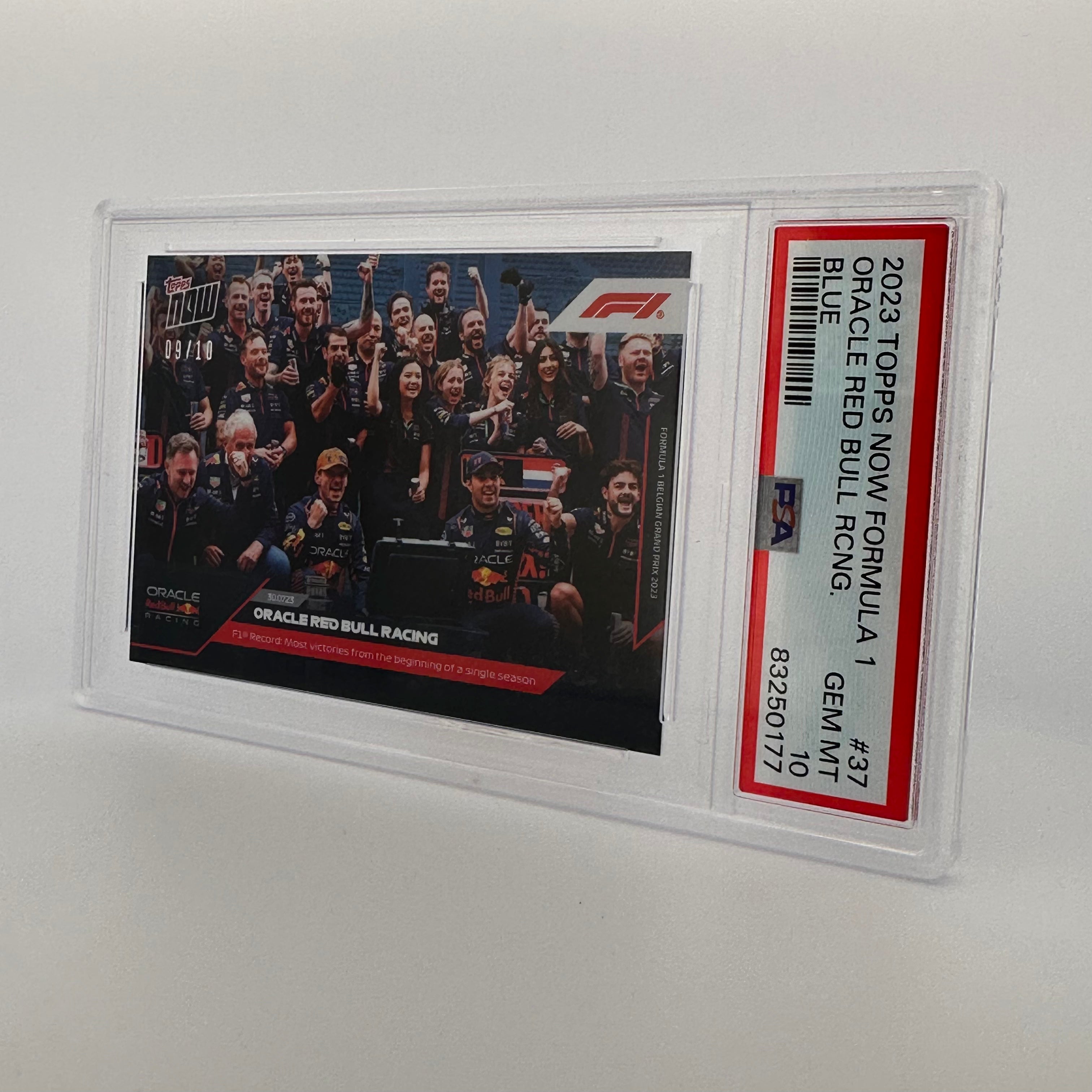 PSA 10 Graded Oracle Red Bull Racing #37 Blue F1 Trading Card - Perfect for Collectors, Sports Memorabilia & Formula 1 Fans