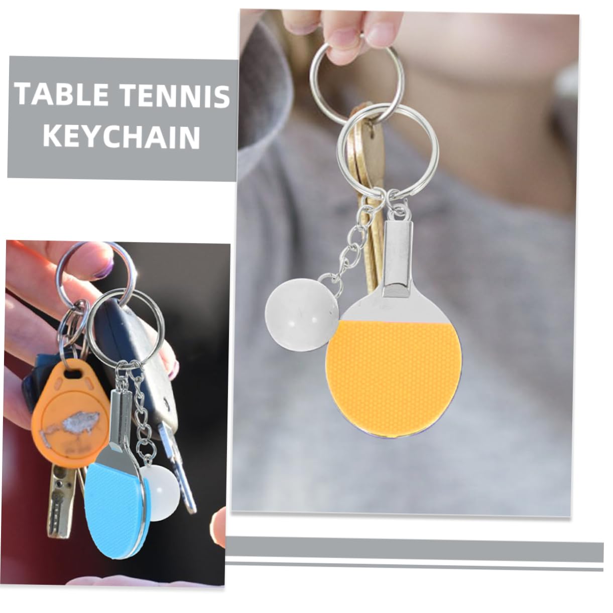 TOGEVAL Table Tennis Keychain Set - 12 Pack Sports Keychains for Players & Fans - Perfect for Gifts, Backpacks, and Tennis Gear Accessories