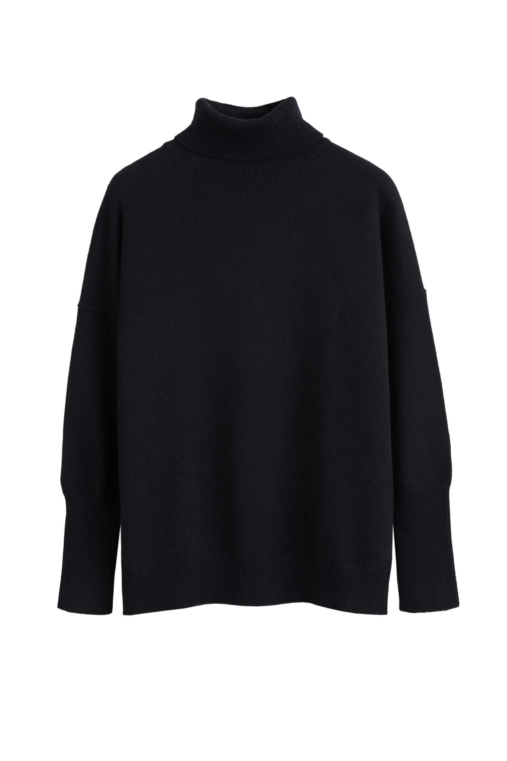 Luxury Black Pure Cashmere Roll Neck Sweater for Women & Men - Soft Winter Warm Pullover - Perfect for Office, Travel & Casual Wear