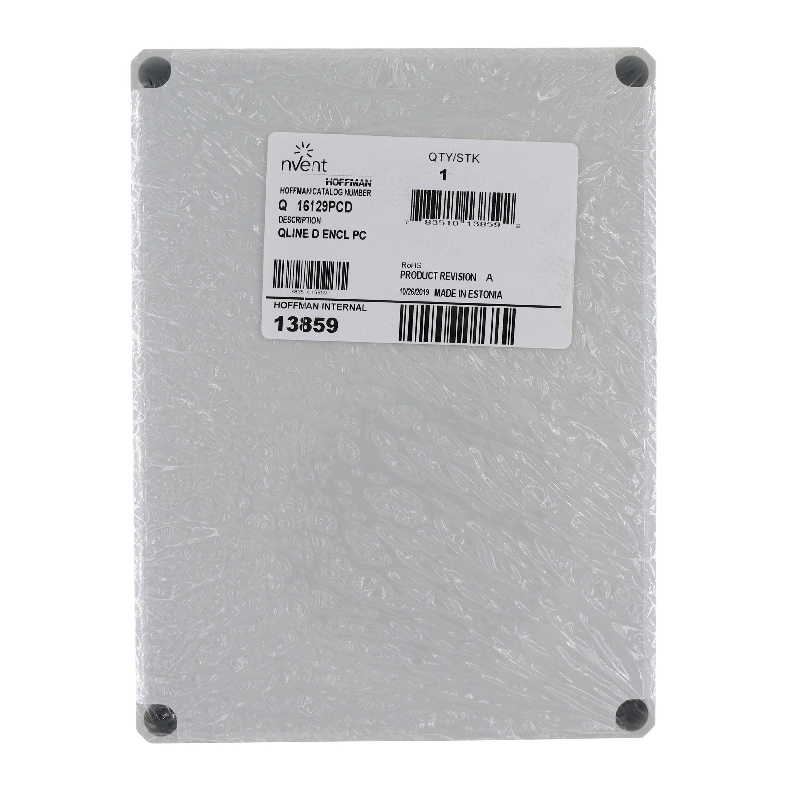 Hoffman Q16129PCD NEMA 4X Junction Box, Screw Cover, Polycarbonate Enclosure, 6.30x4.72x3.54 Inches - Ideal for Outdoor, Industrial & Hazardous Location Electrical Wiring Protection