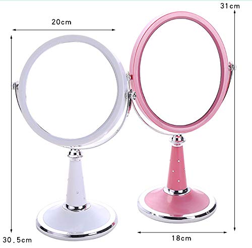 XPXKJ 6-Inch Two-Sided Swivel Vanity Makeup Mirror with 3X Magnification & Diamond Design - Perfect for Dressing Table, Bathroom, and Travel (Pink)