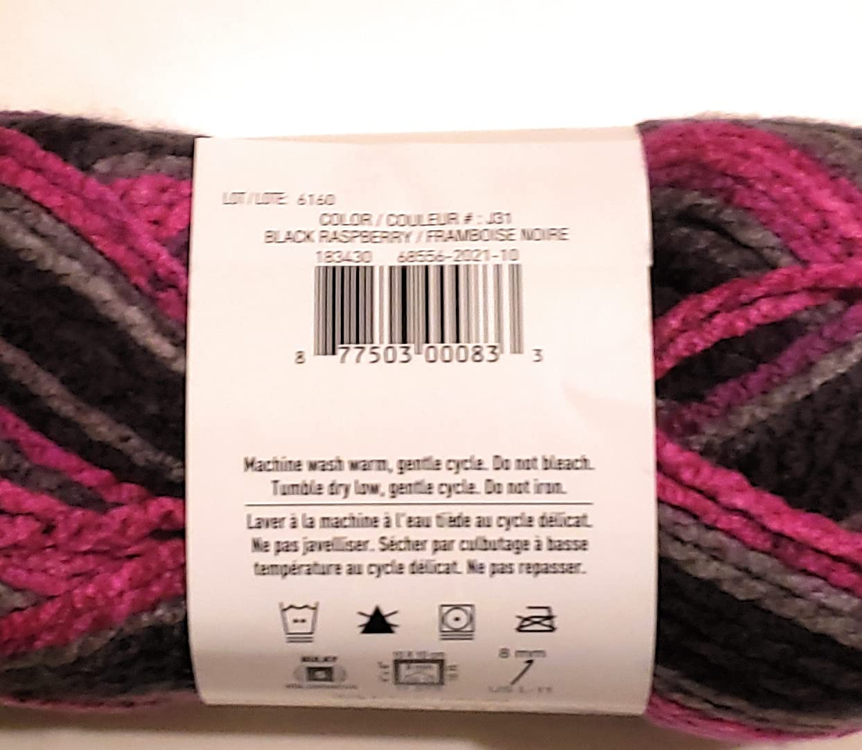 Loops & Threads Charisma Yarn - 1 Ball (3.5oz) Black Raspberry for Knitting & Crocheting - Perfect for Scarves, Hats & DIY Crafts