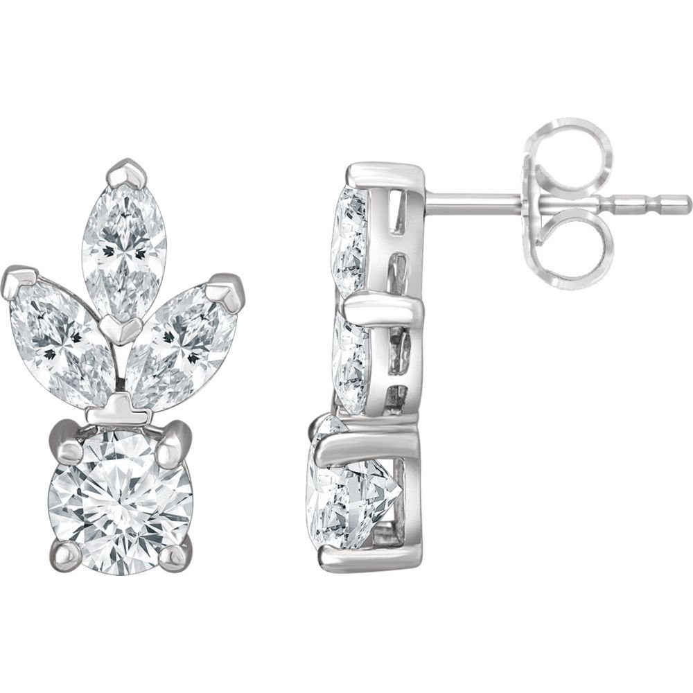 925 Sterling Silver CZ Cubic Zirconia Stud Earrings for Women - Sparkling Simulated Diamond Jewelry Gift for Birthday, Anniversary & Special Occasions