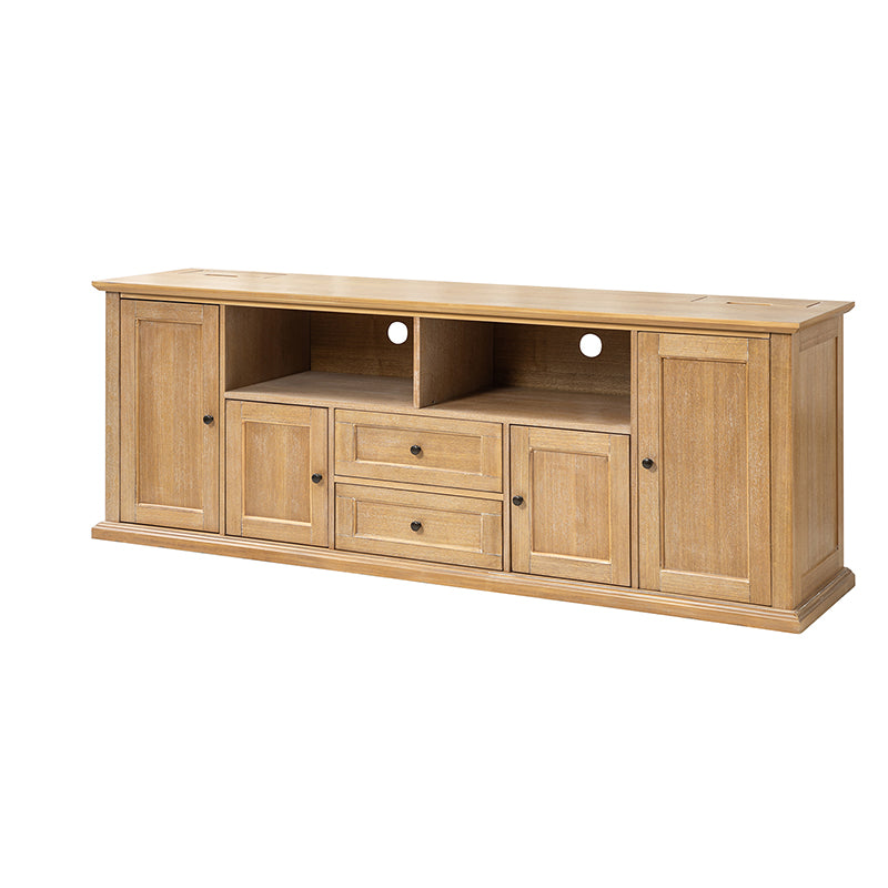 Edenia Traditional TV Stand with Built-in Outlets - Entertainment Center with Storage Shelves for Living Room, Bedroom & Home Theater Setup