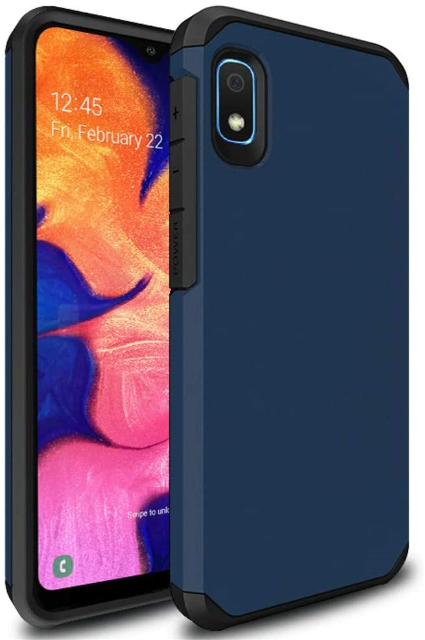 Shockproof Hybrid Dual Layer Protective Case for Samsung Galaxy A10E - Navy Blue | Slim Fit Full Body Cover with Military-Grade Drop Protection | Perfect for Outdoor Activities, Work & Daily Use