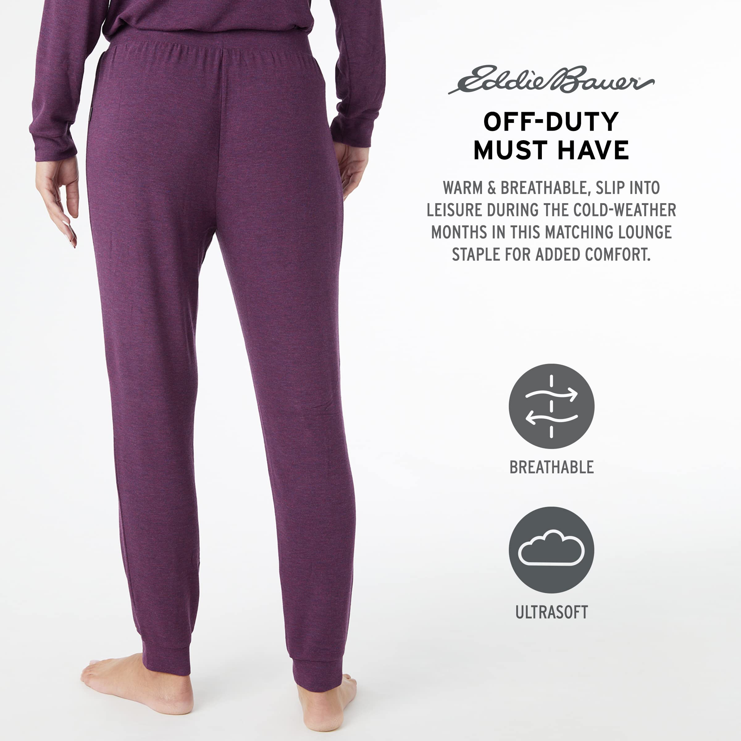Eddie Bauer Women's Long Sleeve Lounge Set - Soft & Cozy Shirt & Jogger Pajama Set for Relaxing at Home, Lounging or Sleeping - Perfect for Winter Comfort Wear
